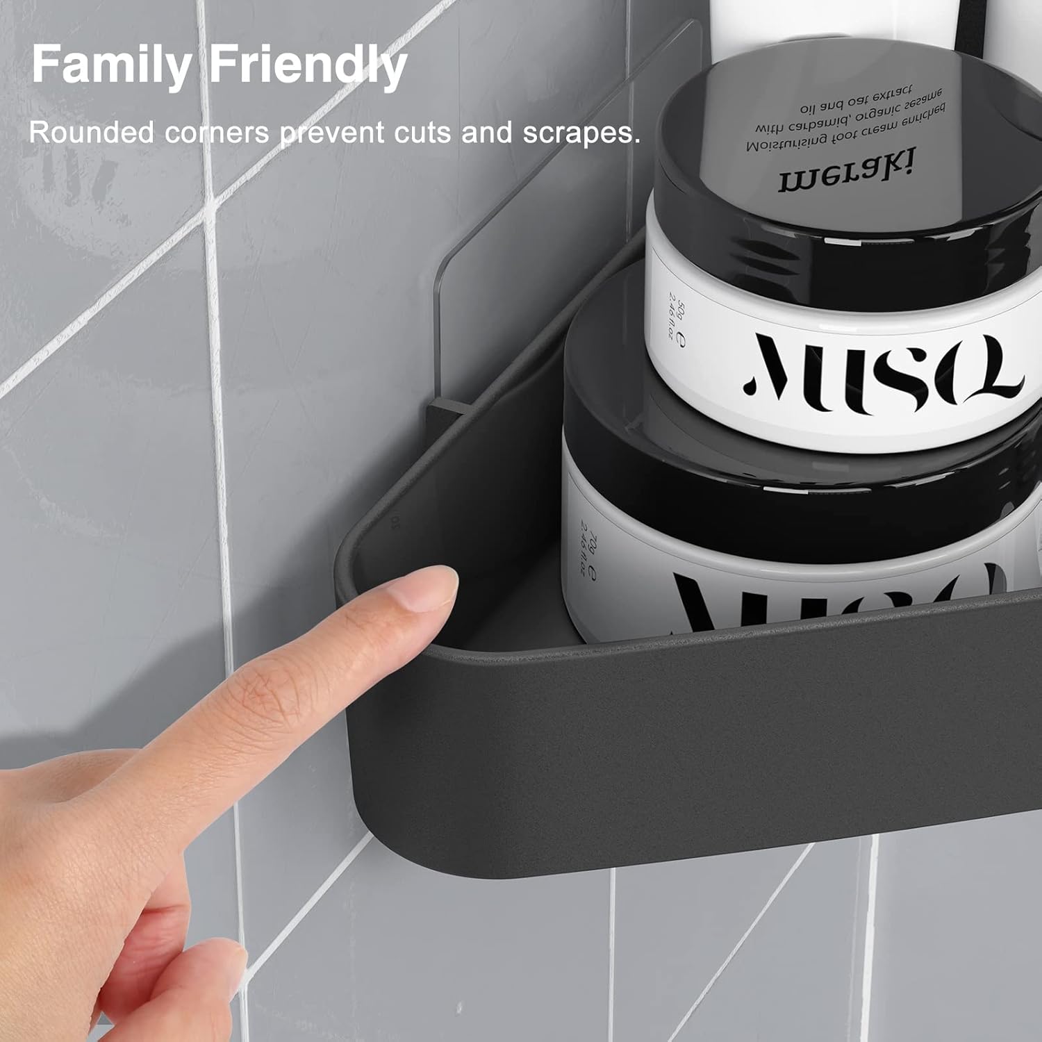 Sotfamily Shower Caddy Corner 4 Pack Black