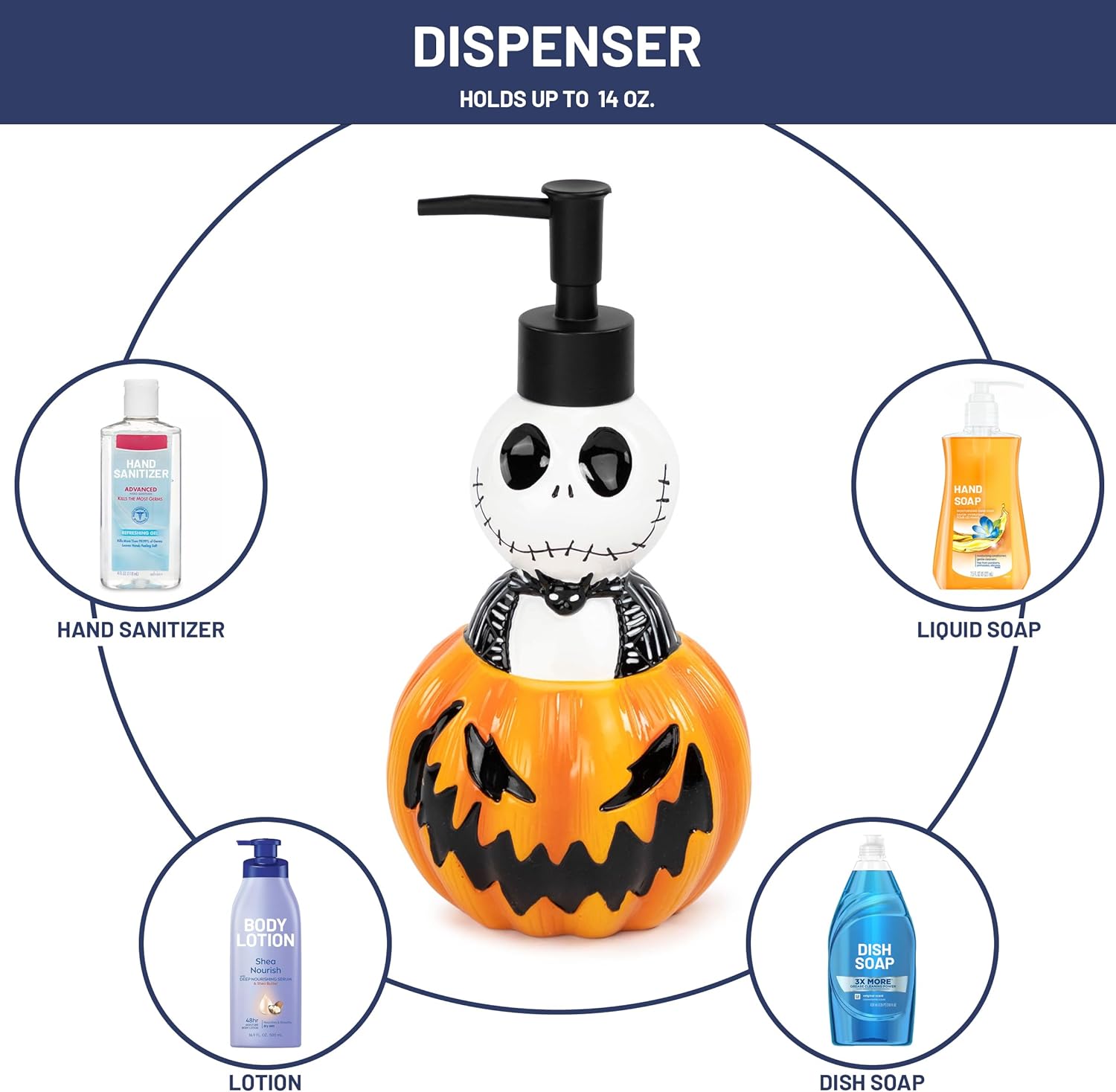 Jay Franco Disney Nightmare Before Christmas Bathroom Dispenser Set