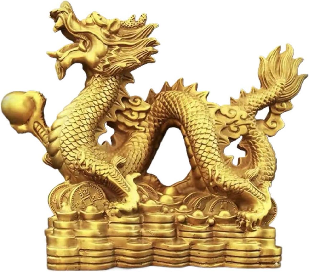 Ecqizer Wealth Dragon Figurine Feng Shui Decor 1