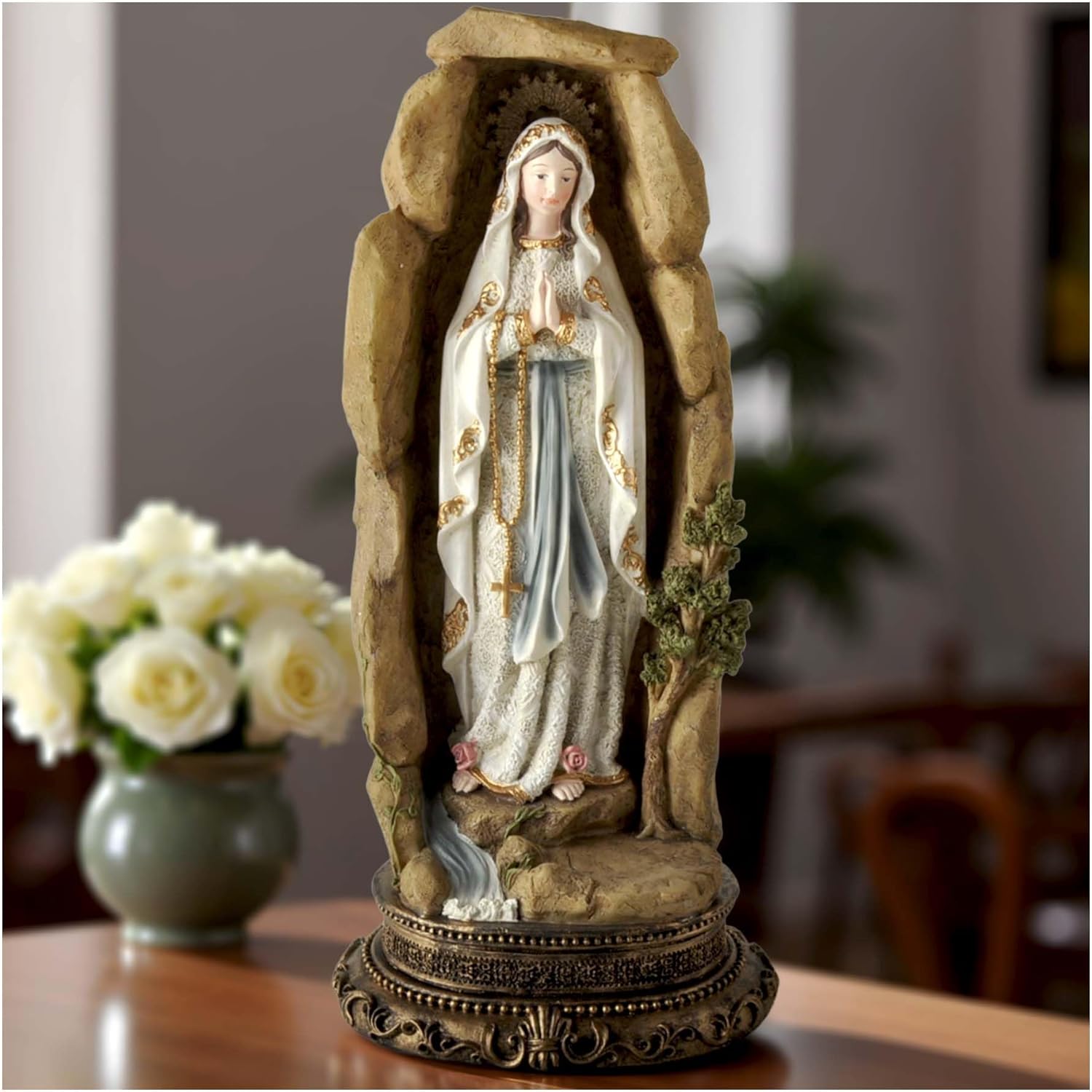 PlentifulHome Bleesed Virgin Mary Statue 125 Inch