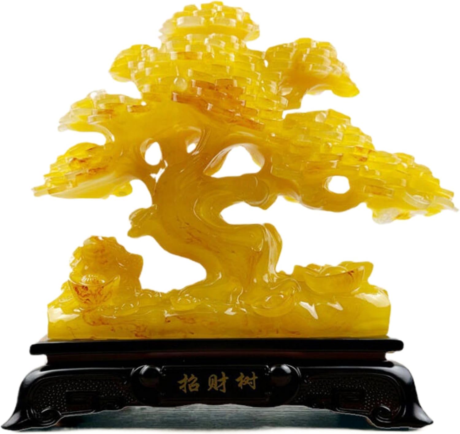 Wood Grain Wealth Prosperity Statue Feng Shui Resin