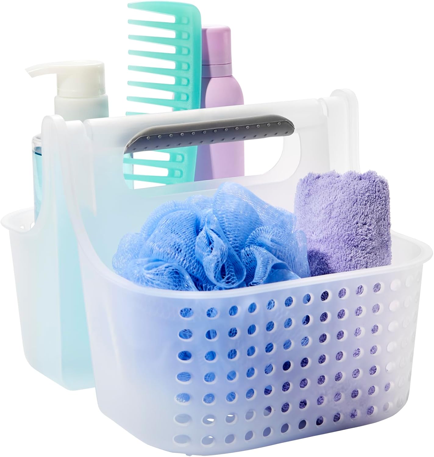 Madesmart 2-Compartment Shower Tote with Soft Grip Handles