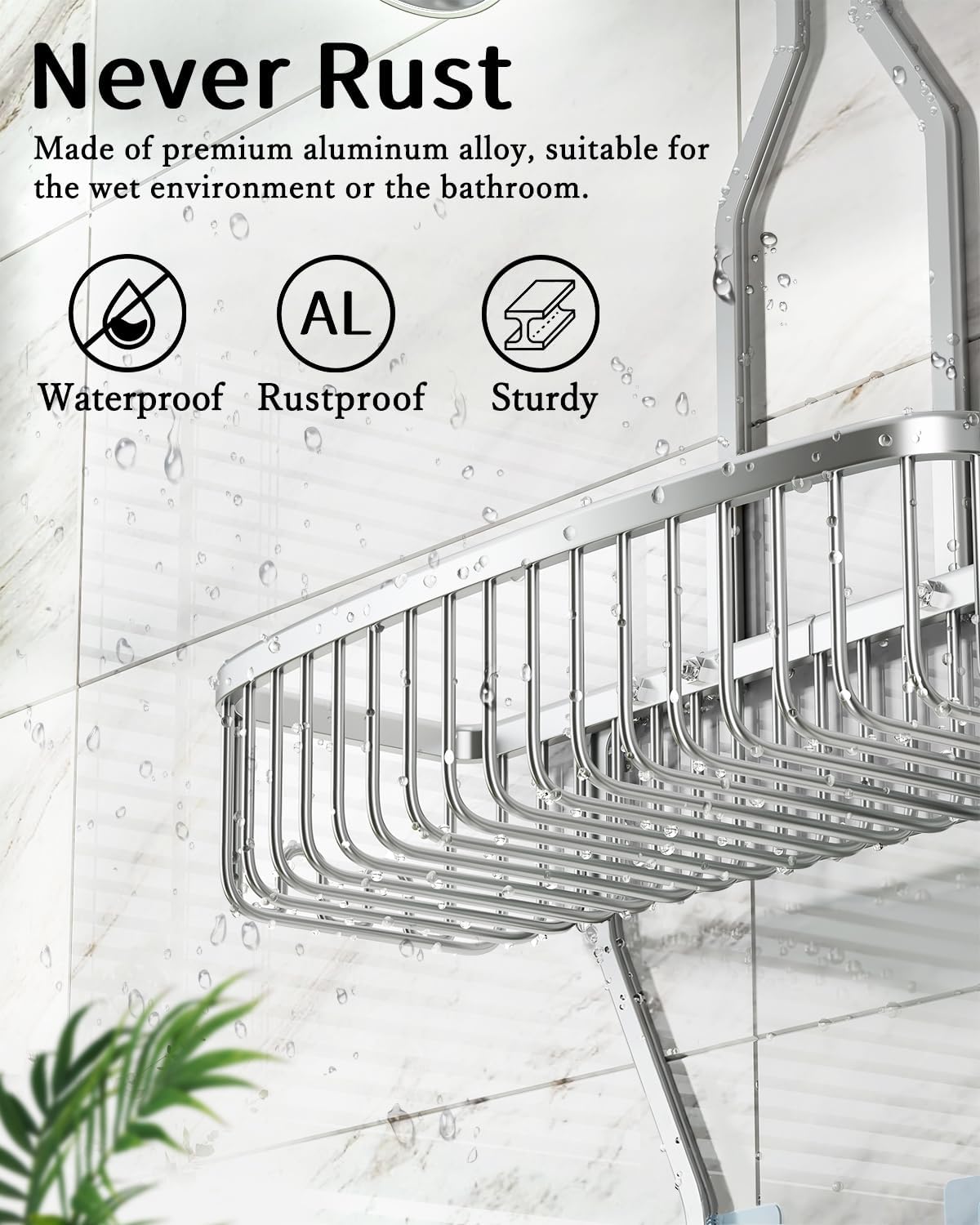 Skyapex Shower Caddy Hanging Organizer with Extra Large Shelf and 3 Tier Design