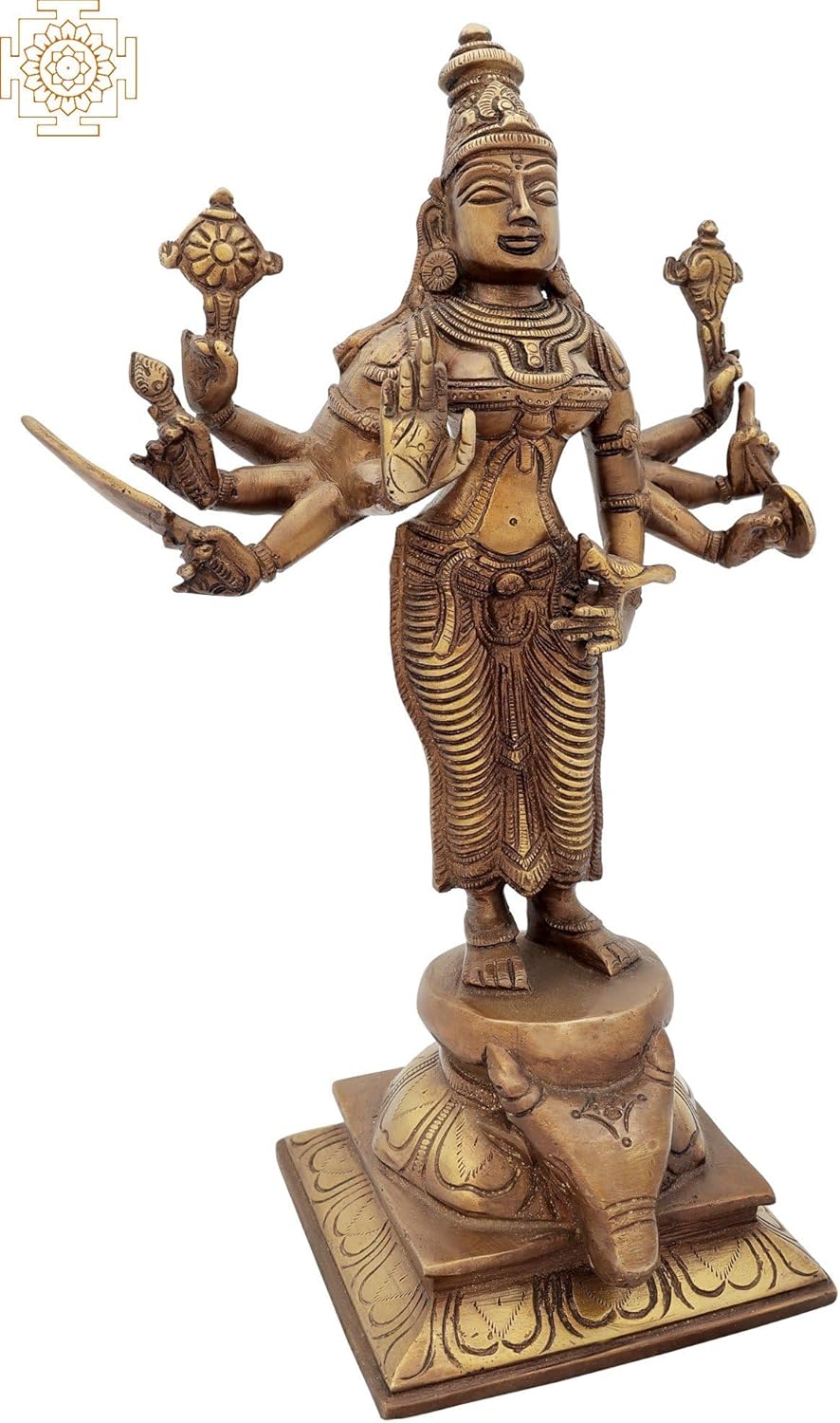 Devi Durga Brass Statue 11 Inch Pooja Mandir Showpiece