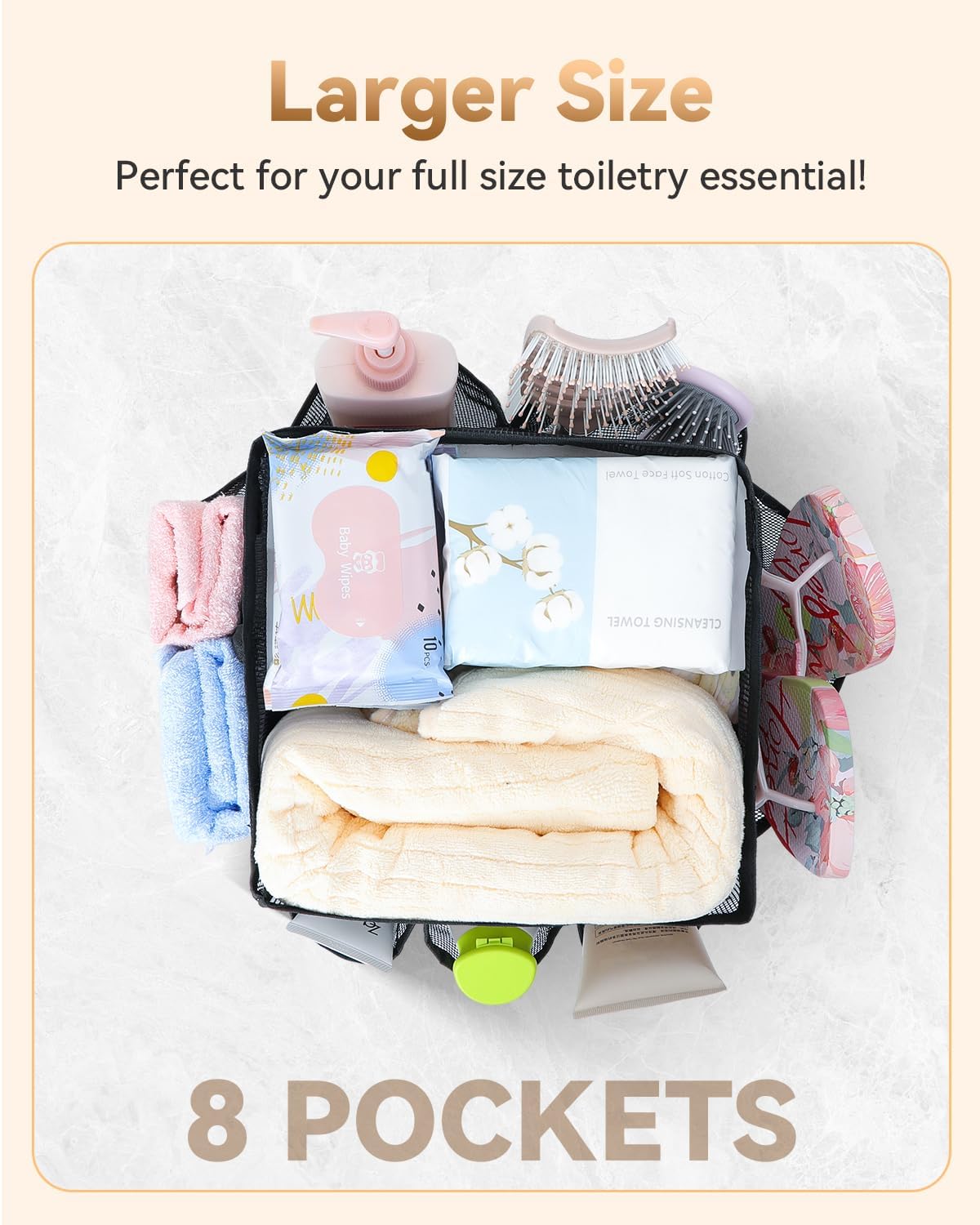 Temede Mesh Shower Caddy Tote with 8 Pockets