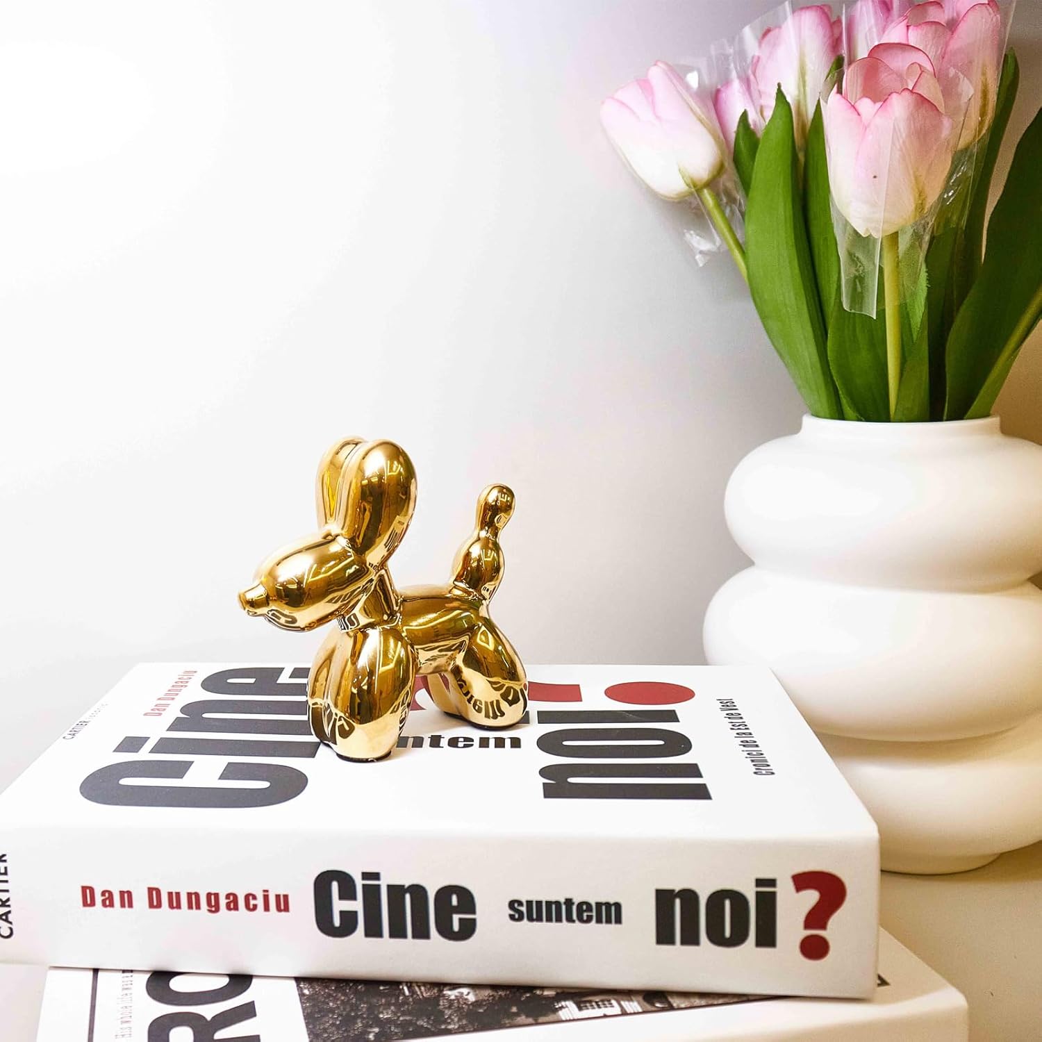Ceramic Gold Balloon Dog Decor Statue 1