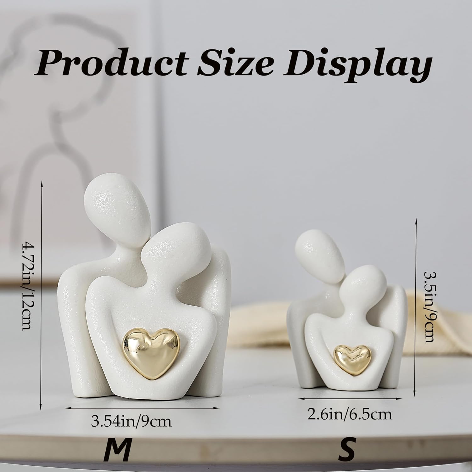 Hugging Couple Statue Ceramic Romantic Gift for Her