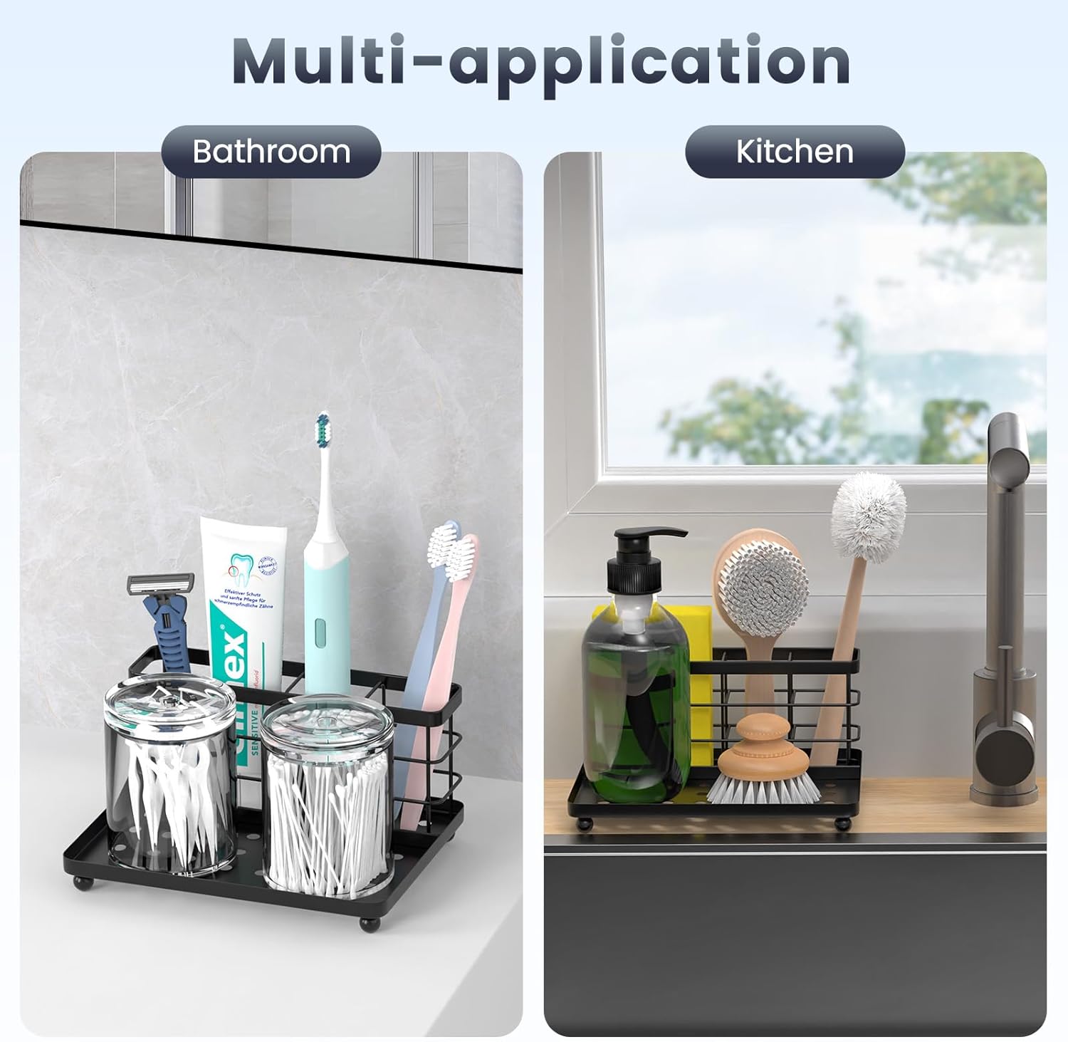 Luxspire 3-Slot Toothbrush Holder Black Stainless Steel