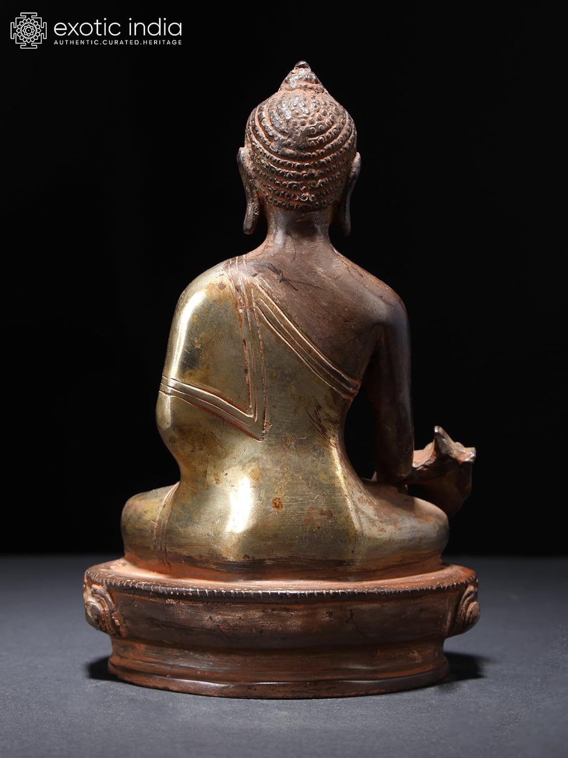 Exotic India Medicine Buddha Brass Statue 7 Inch