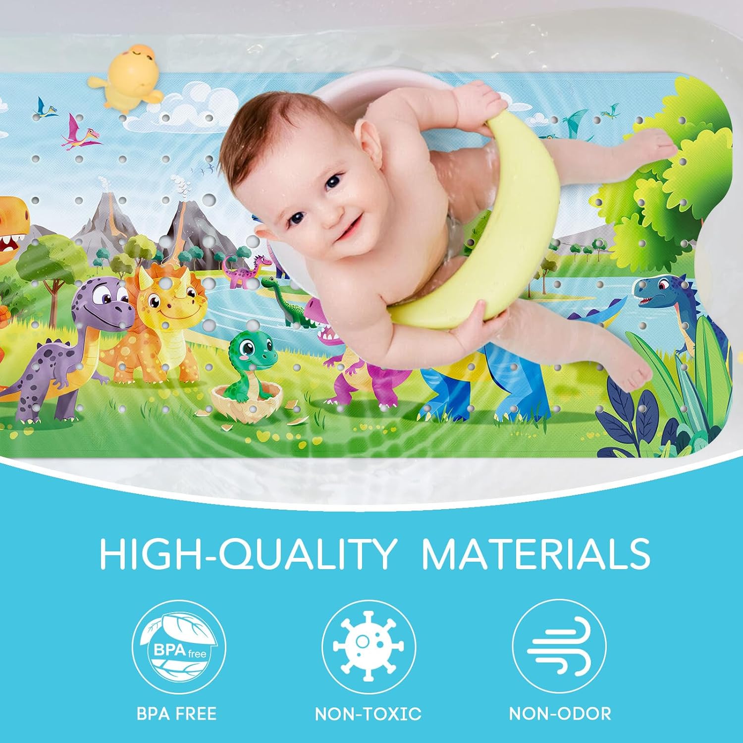 SHUCHING Dinosaur Bath Mat 40 X 16 Inch Non Slip