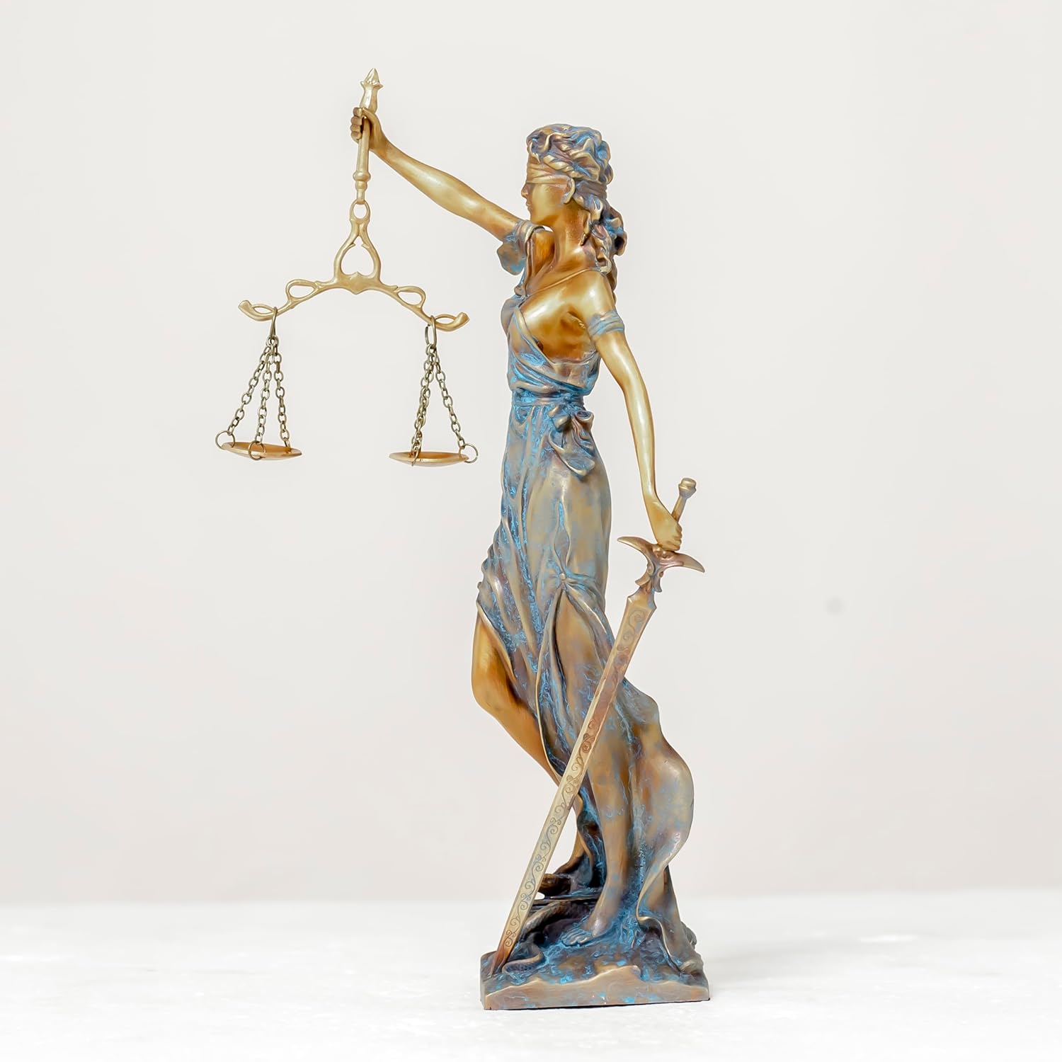 Bronze Lady Justice Statue 11-Inch Sculpture for Lawyers