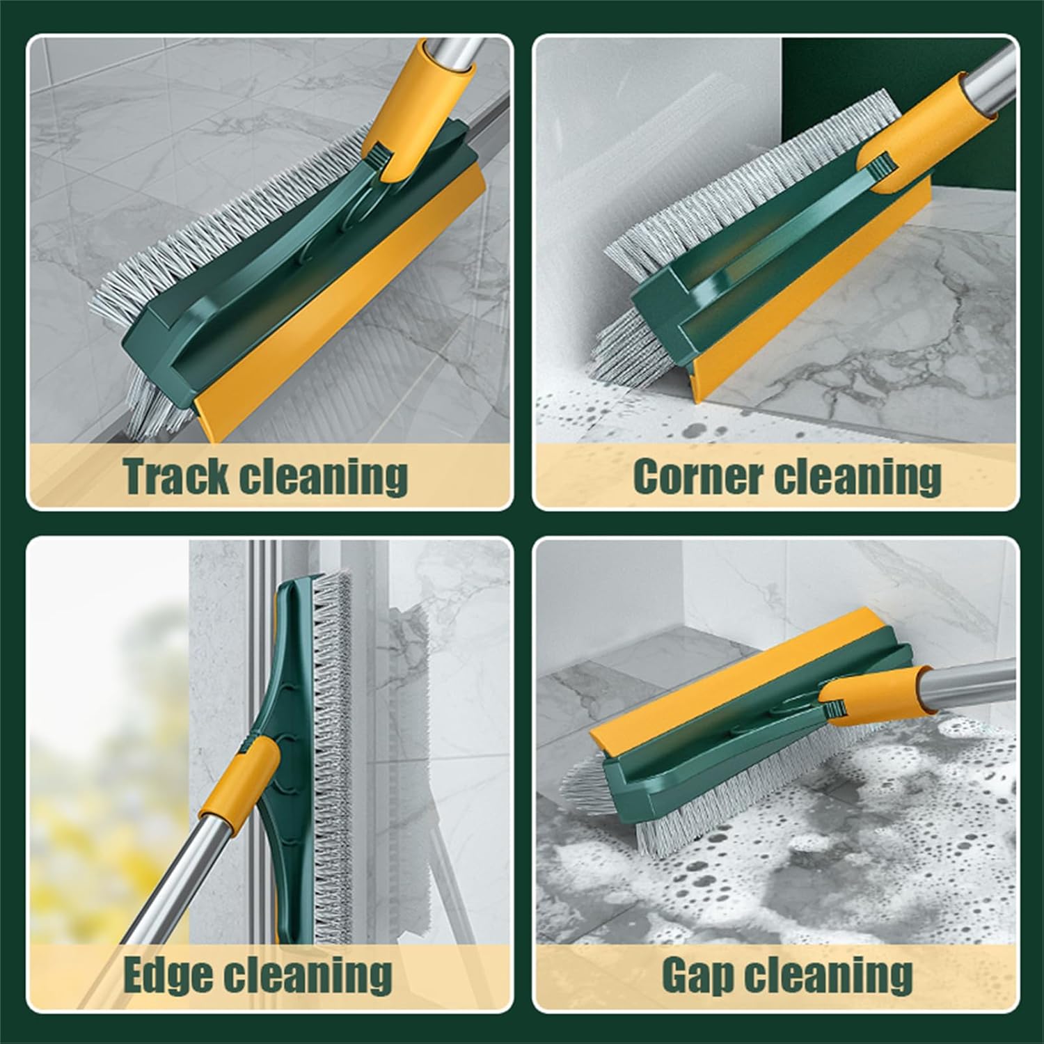Diulala 3 in 1 Toilet Brush with Rotating Head and Squeegee