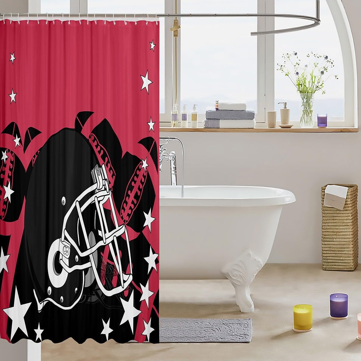 Erosebridal Sports Shower Curtain Set 72x72
