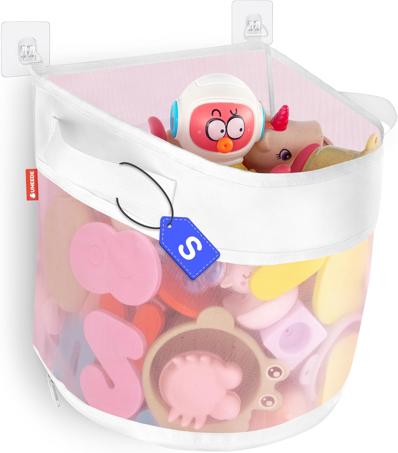 UNEEDE Bath Toy Organizer with Wall Mount and Floor Stand