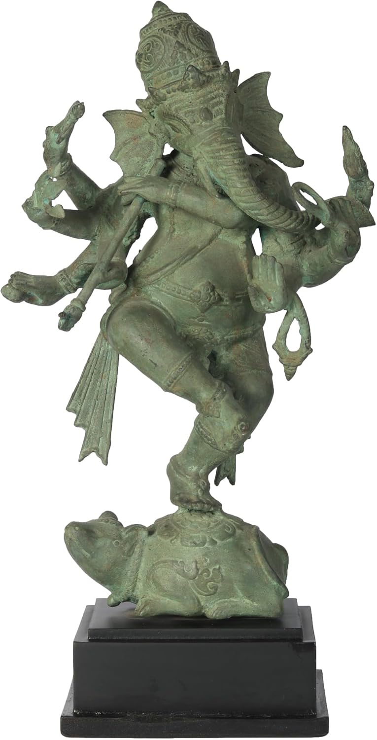 Eight Armed Lord Ganesha Brass Statue 16 Inch Showpiece