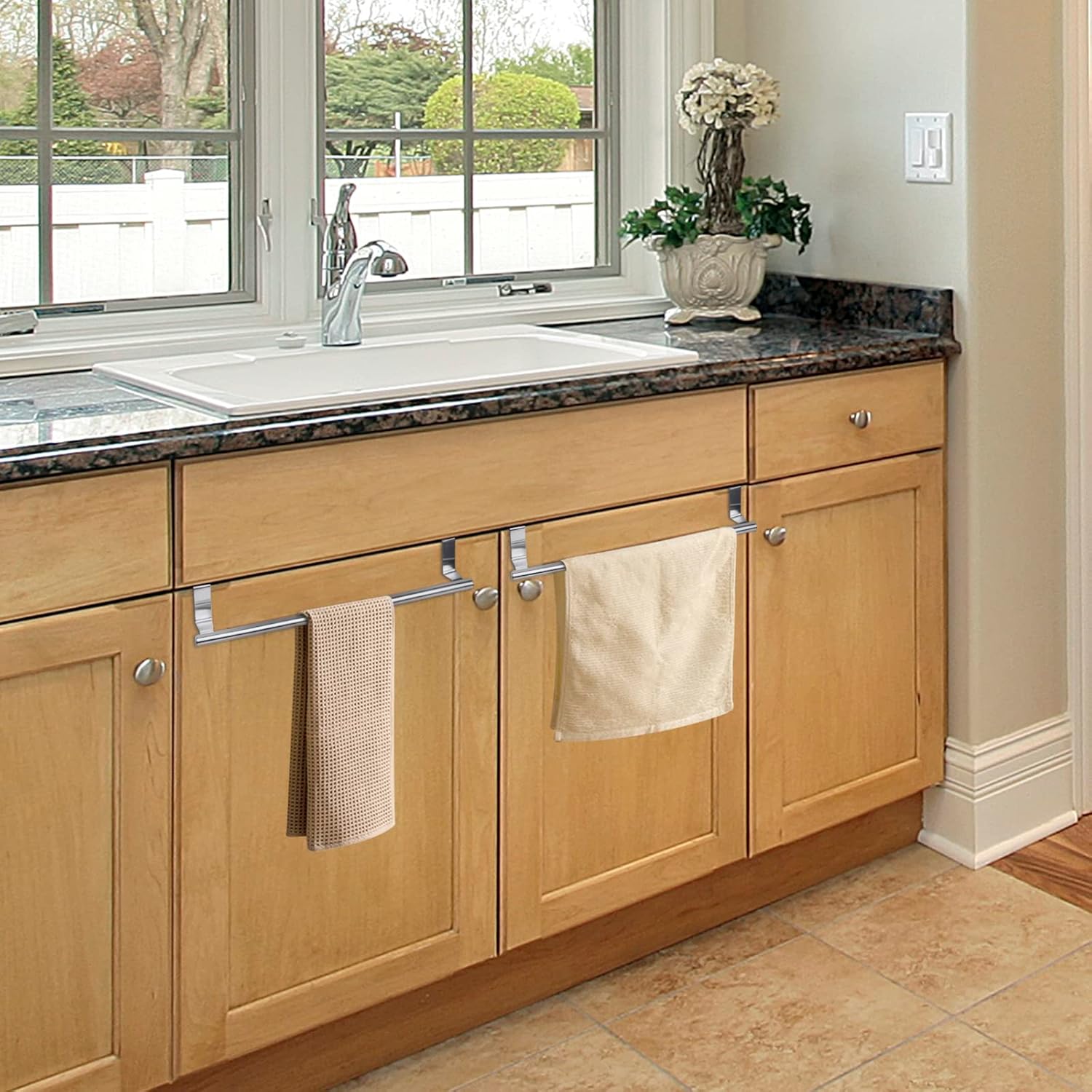 DIBALIYI Cabinet Door Towel Bar 2 Pack 1