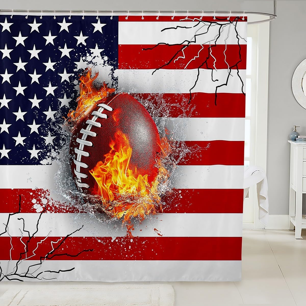 Feelyou Football Football Shower Curtain Set for Kids