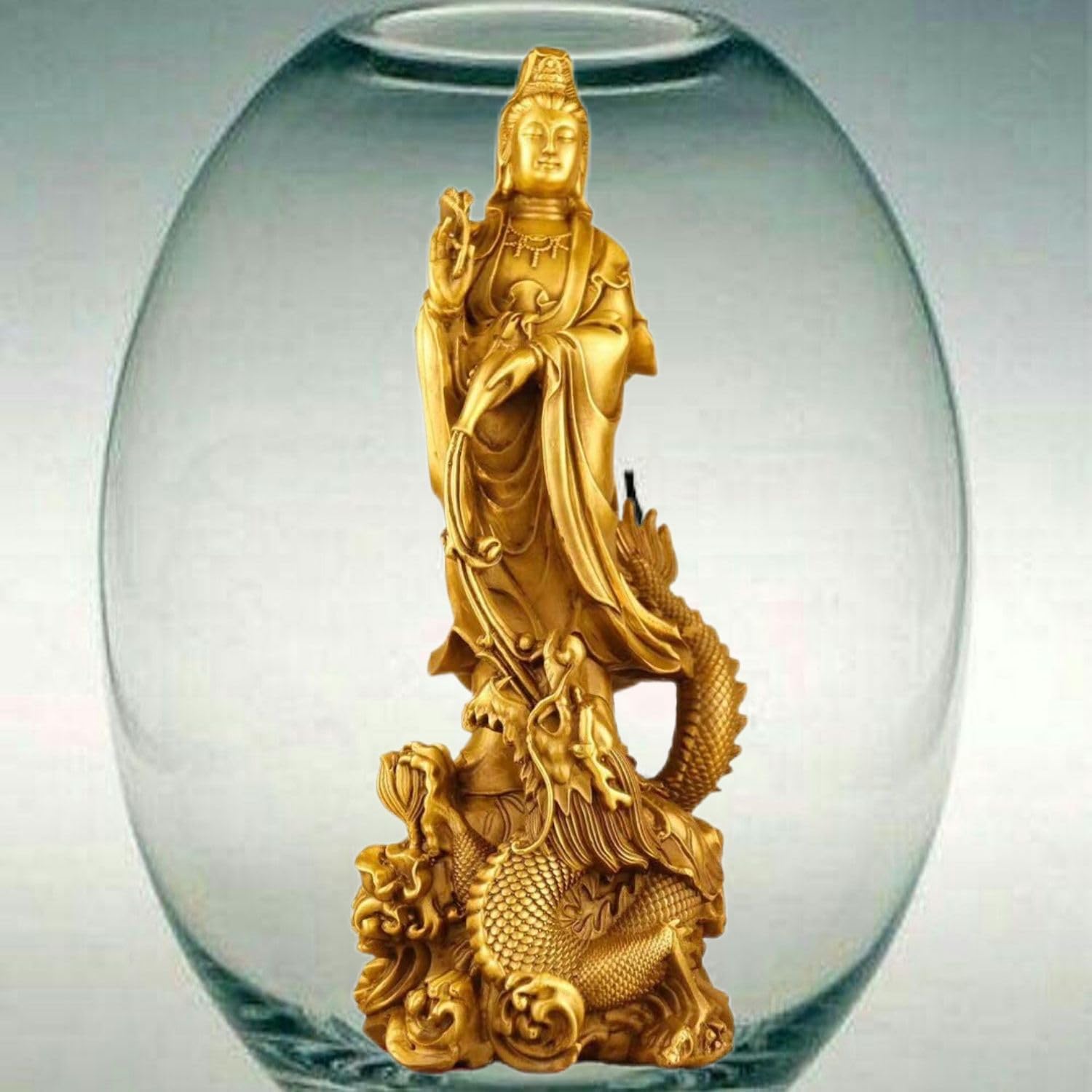 Ecqizer Feng Shui Guan Yin Buddha Statue Decor