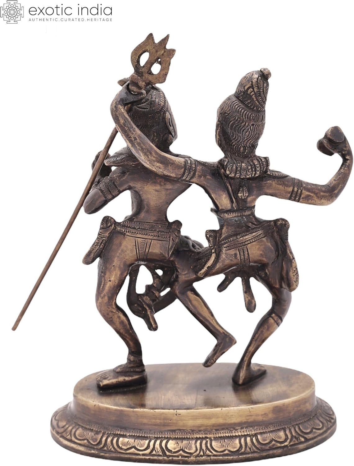Brass Shiv Parvati Dancing Pose Statue Temple Home Decor