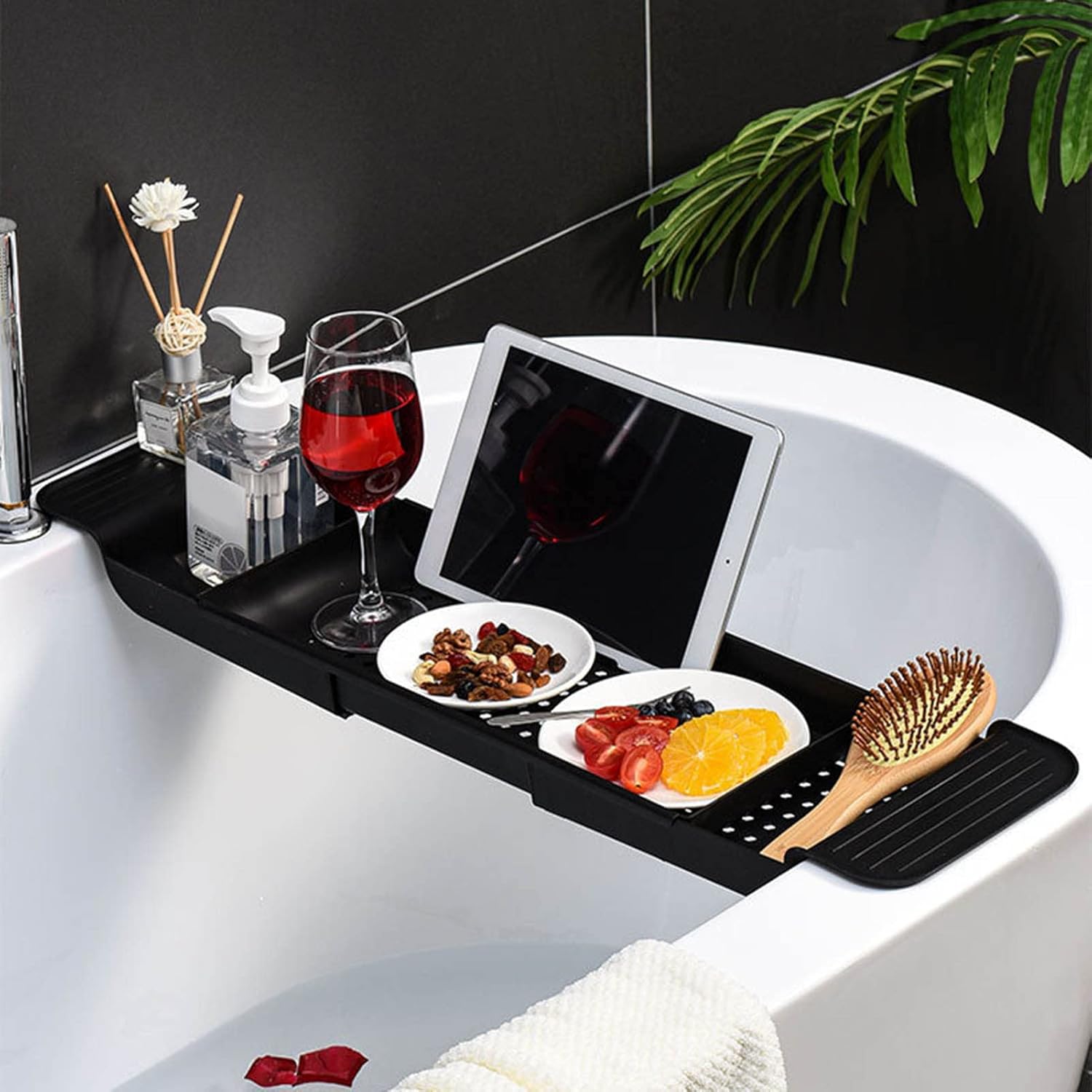 Flexman Plastic Bathtub Tray with Retractable Draining Design 1