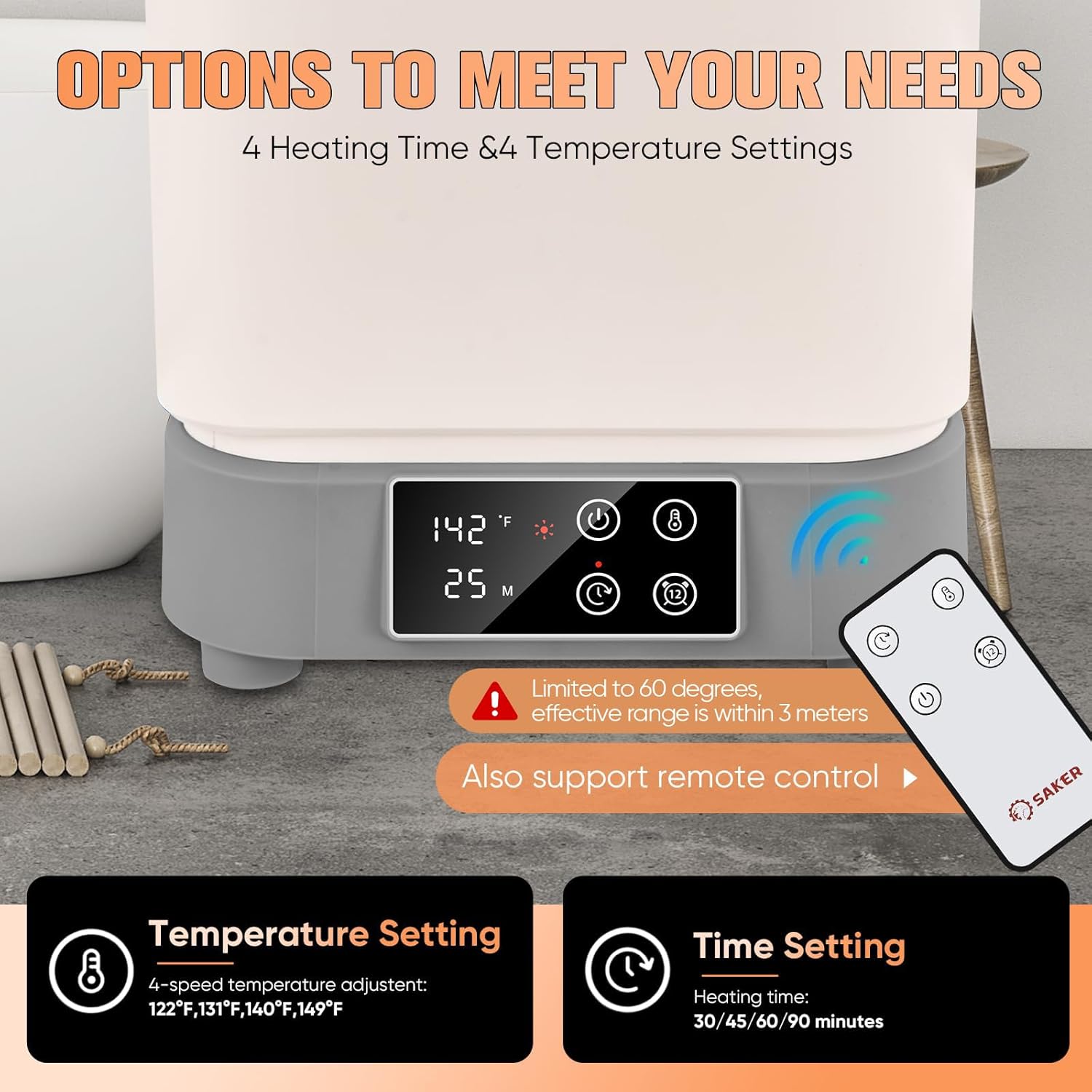 Saker 30L Towel Warmer with 4 Temp Settings