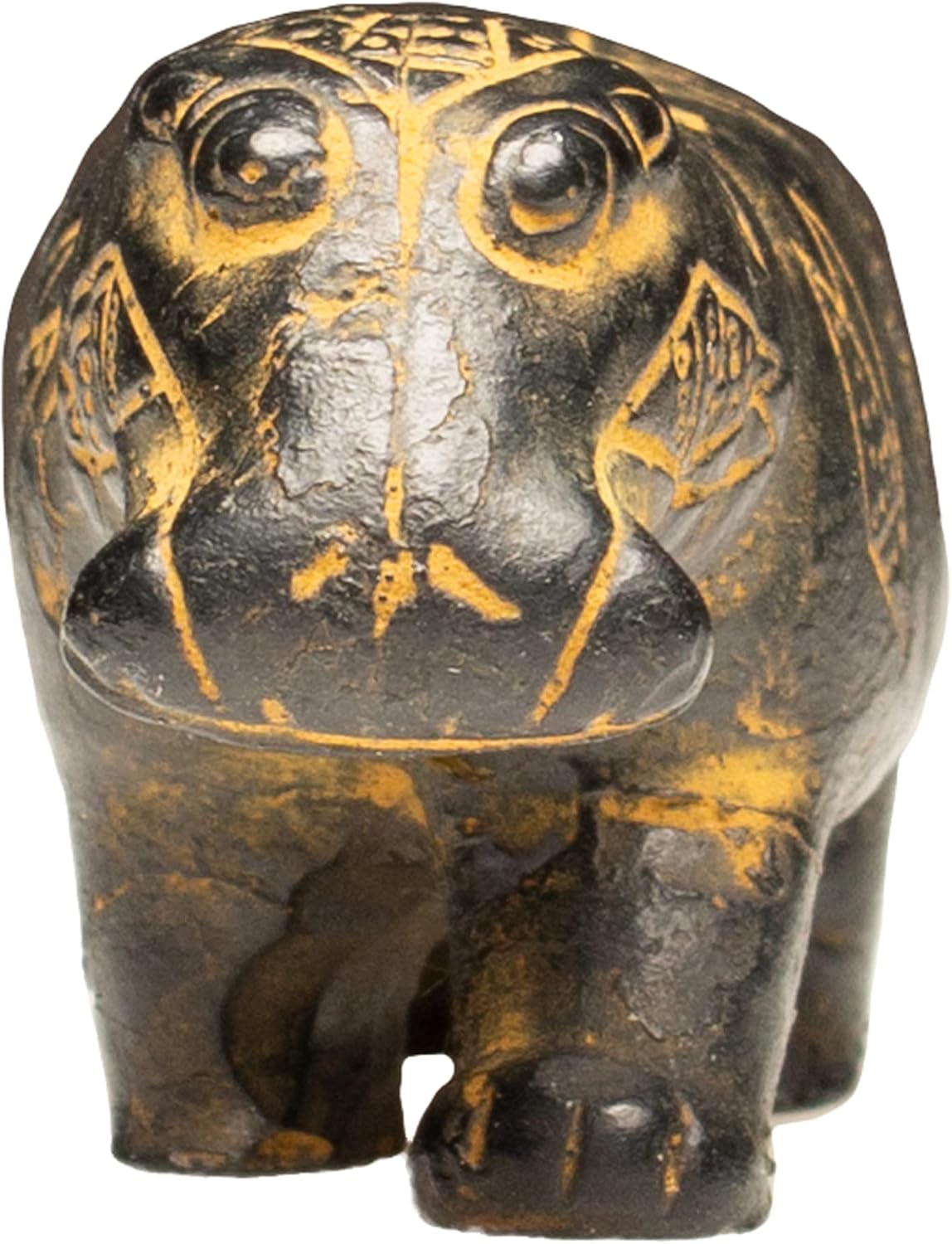 Discoveries Egyptian Imports Black Hippo Statue 2 Made in Egypt 1