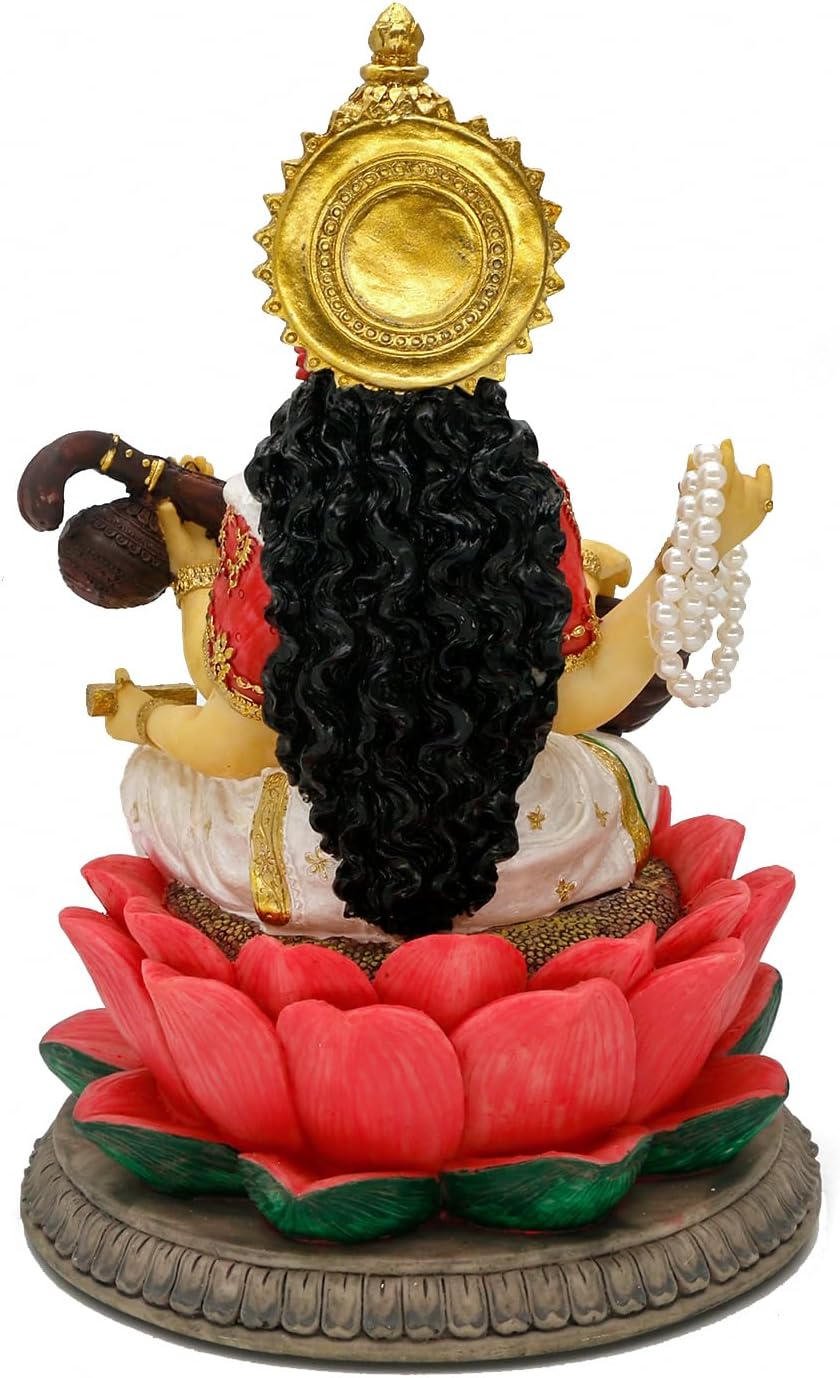 Hindu Goddess Saraswati Statue 86 Inch Handmade Decor