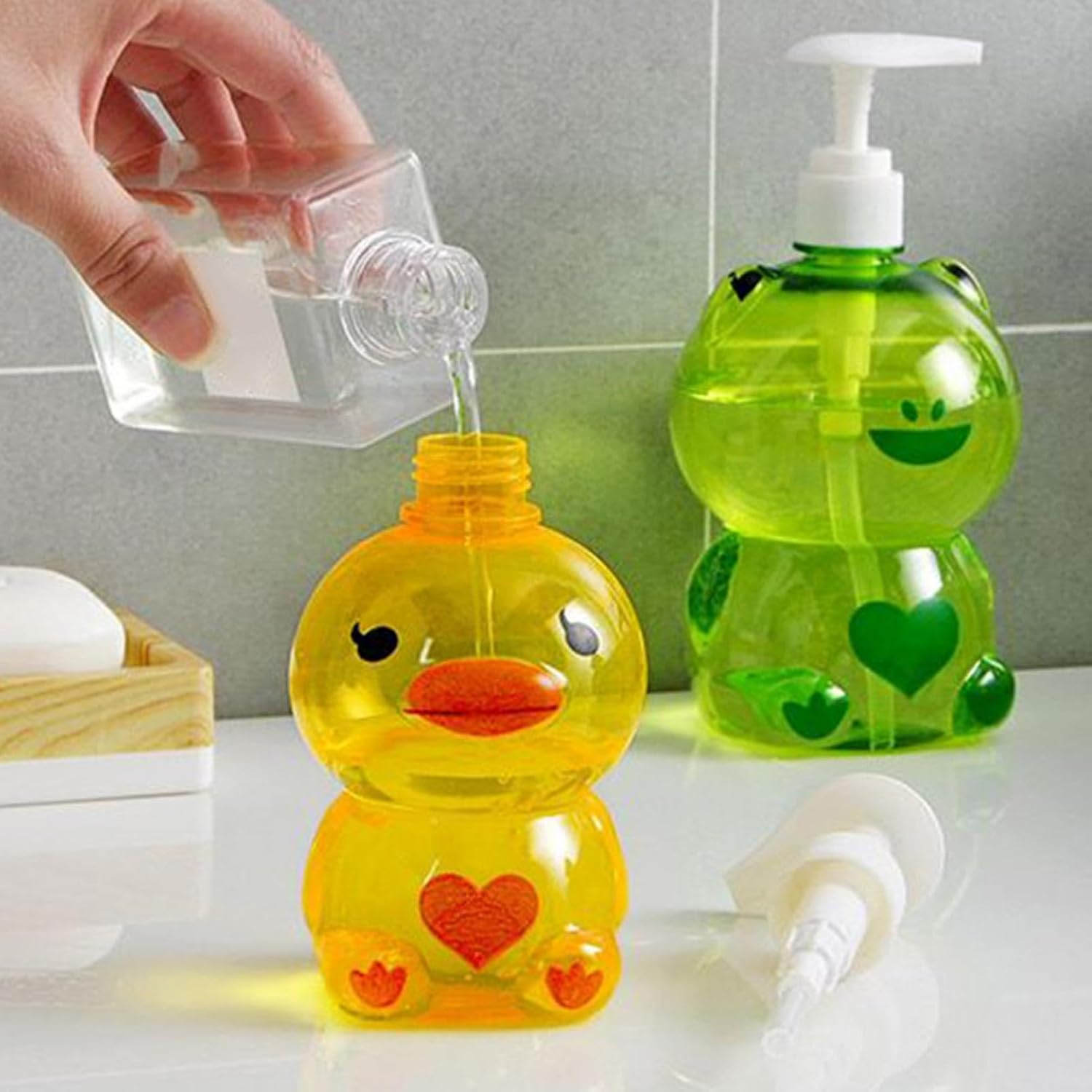 Kids Cartoon Pump Soap Dispenser - Refillable Lotion Container