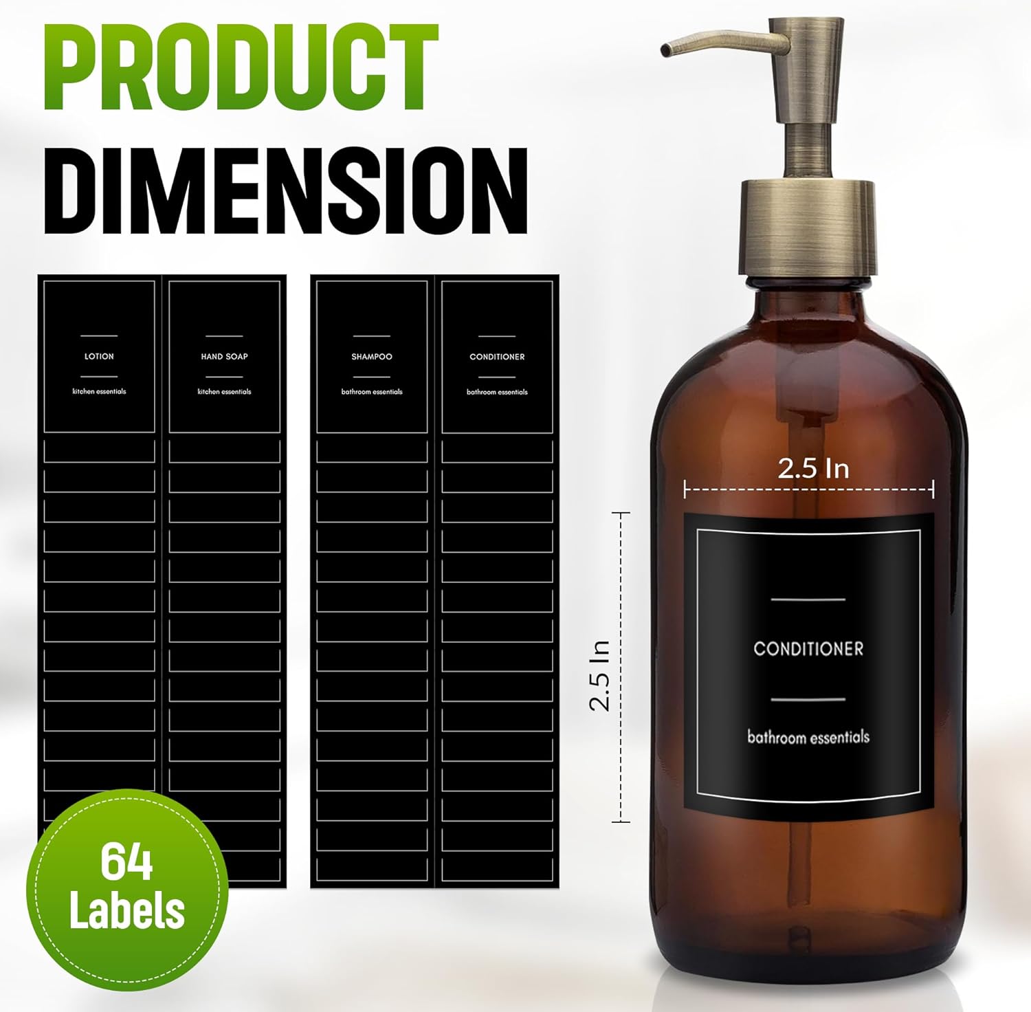 Quintessential Pack of 64 Waterproof Soap Labels