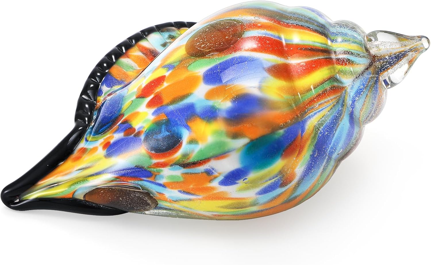 TOPZEA Handmade Glass Conch Statue Crystal Sea Shell Decor