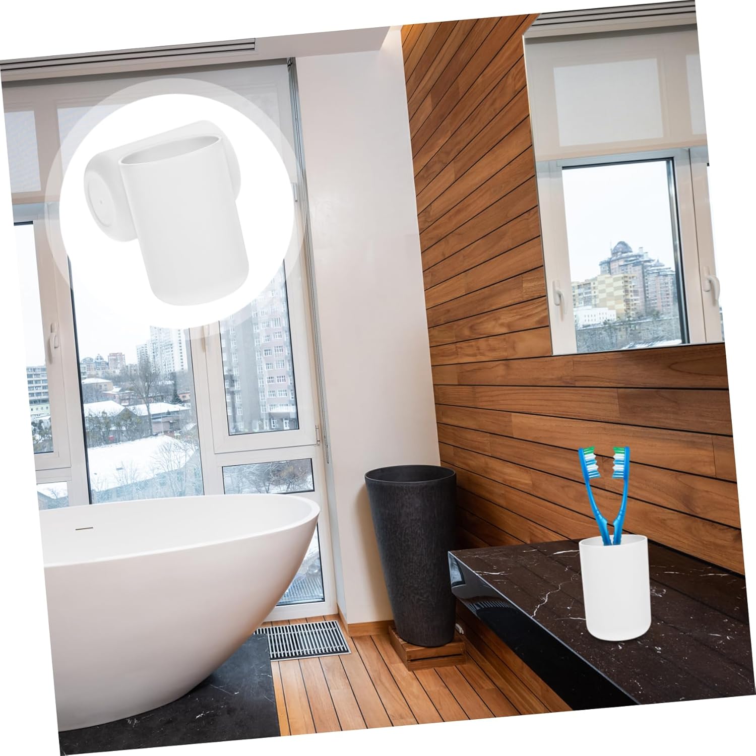 2pcs Toothbrush Cups Lightweight Bathroom Tumblers for All Ages 1