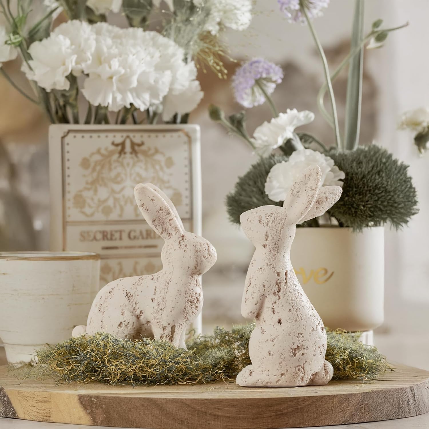 DN DECONATION Easter Bunny Decor Set of 2