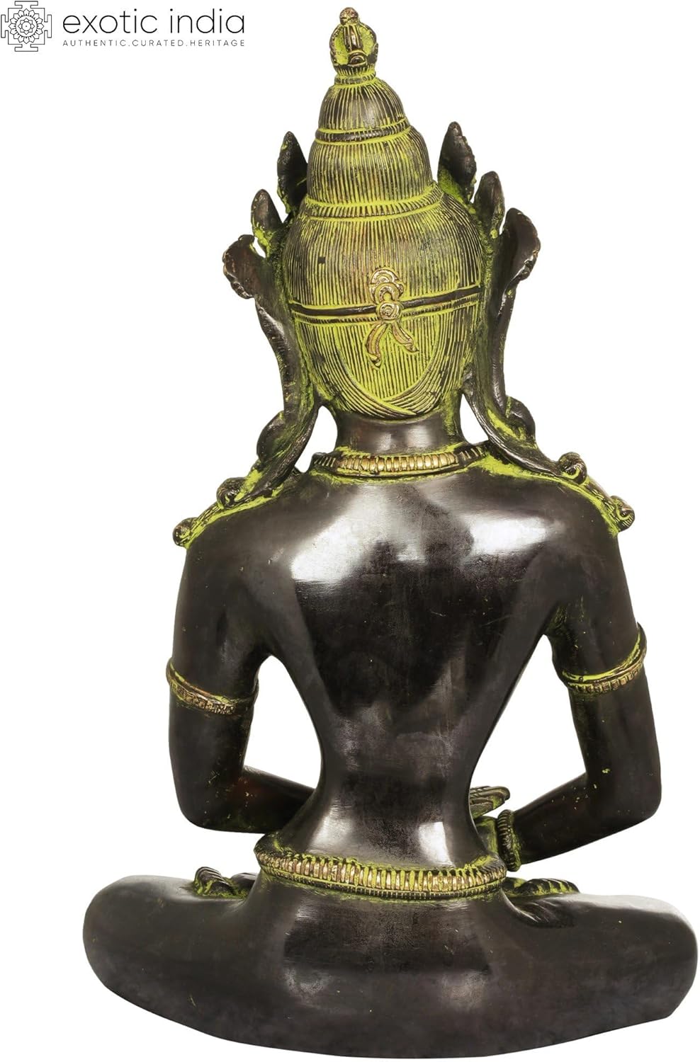 Amitabha Buddha Brass Statue - 13 Inch Religious Meditation Figurine