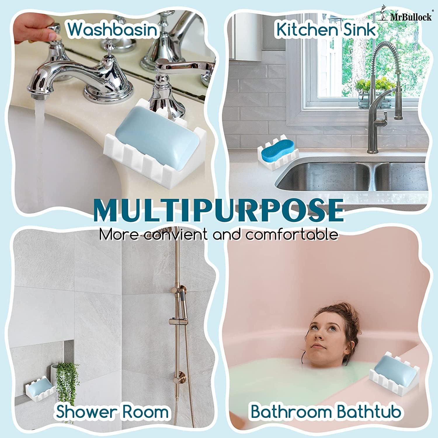 MRBULLOCK Silicone Soap Dish for Bar Soap Holder