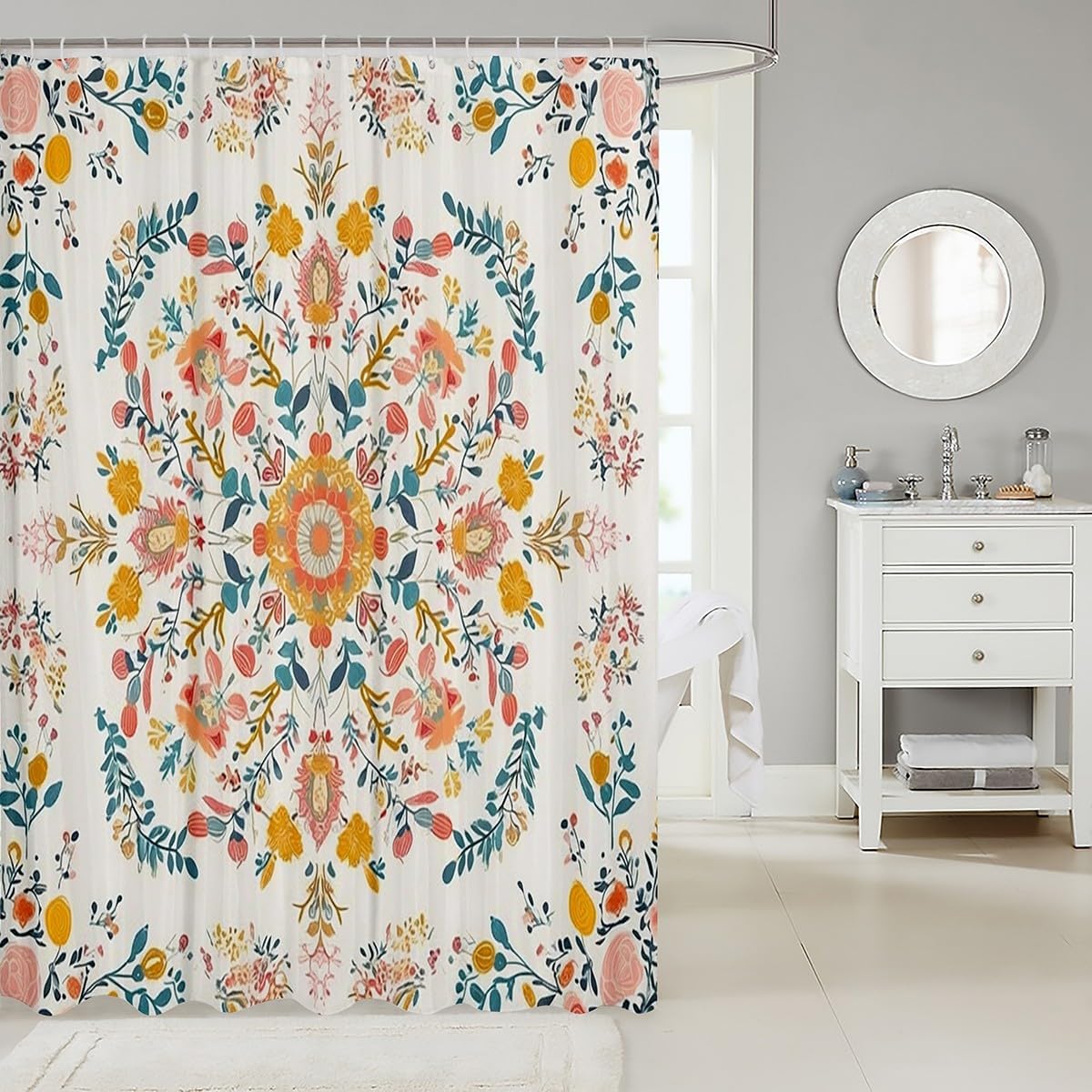 Feelyou Kids Boho Aztec Shower Curtain Set 72x72