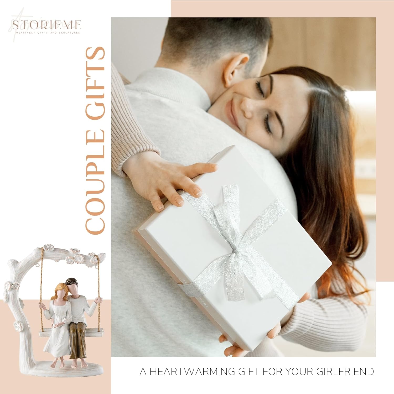 Storieme Romantic Couples Swing Figurine - Unique Wedding Anniversary Gift