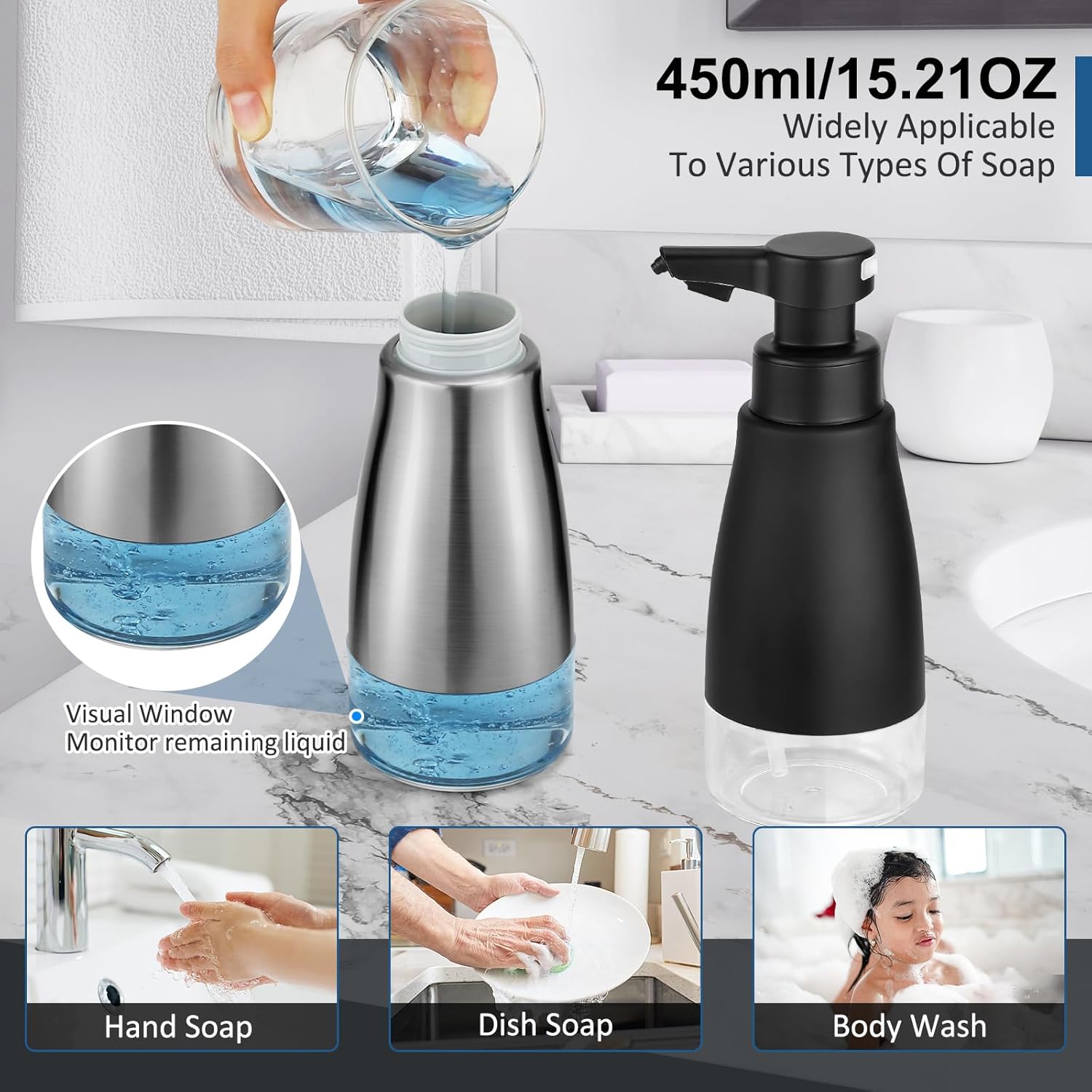 Blancel Touchless Soap Dispenser 15oz Electric Adjustable