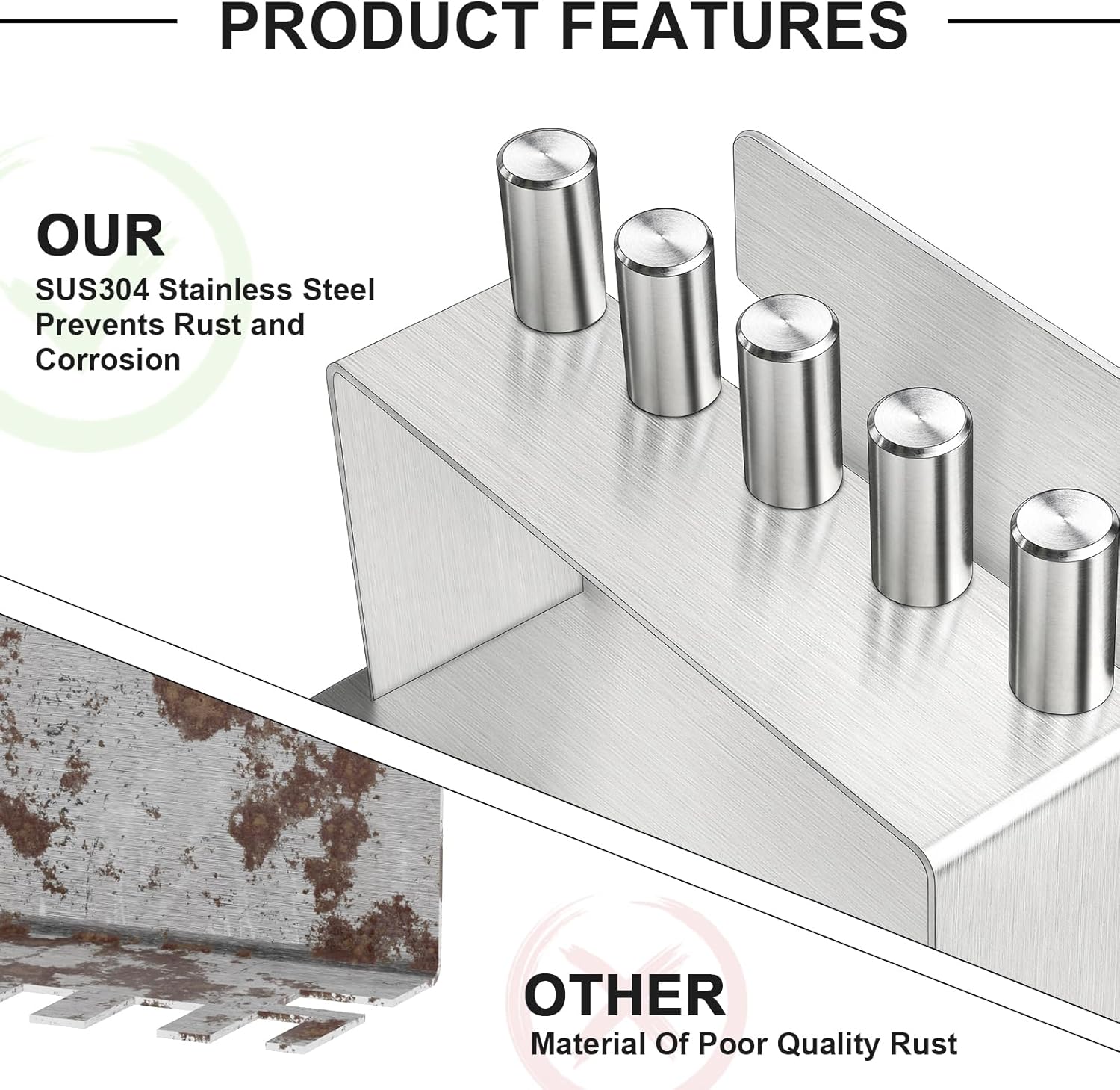 Stainless Steel Toothbrush Holder with 4 Slots