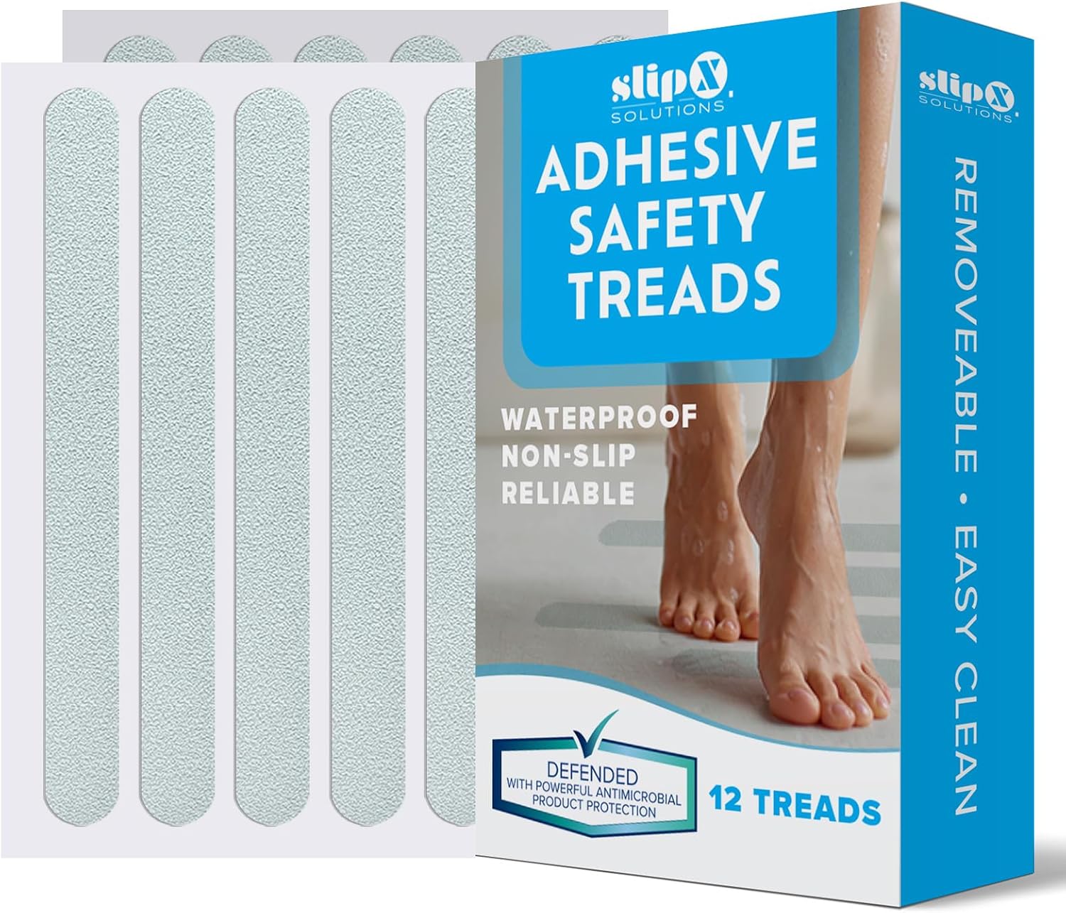 SlipX Solutions Adhesive Anti-Slip Treads 12 Pack Clear 75 x 075