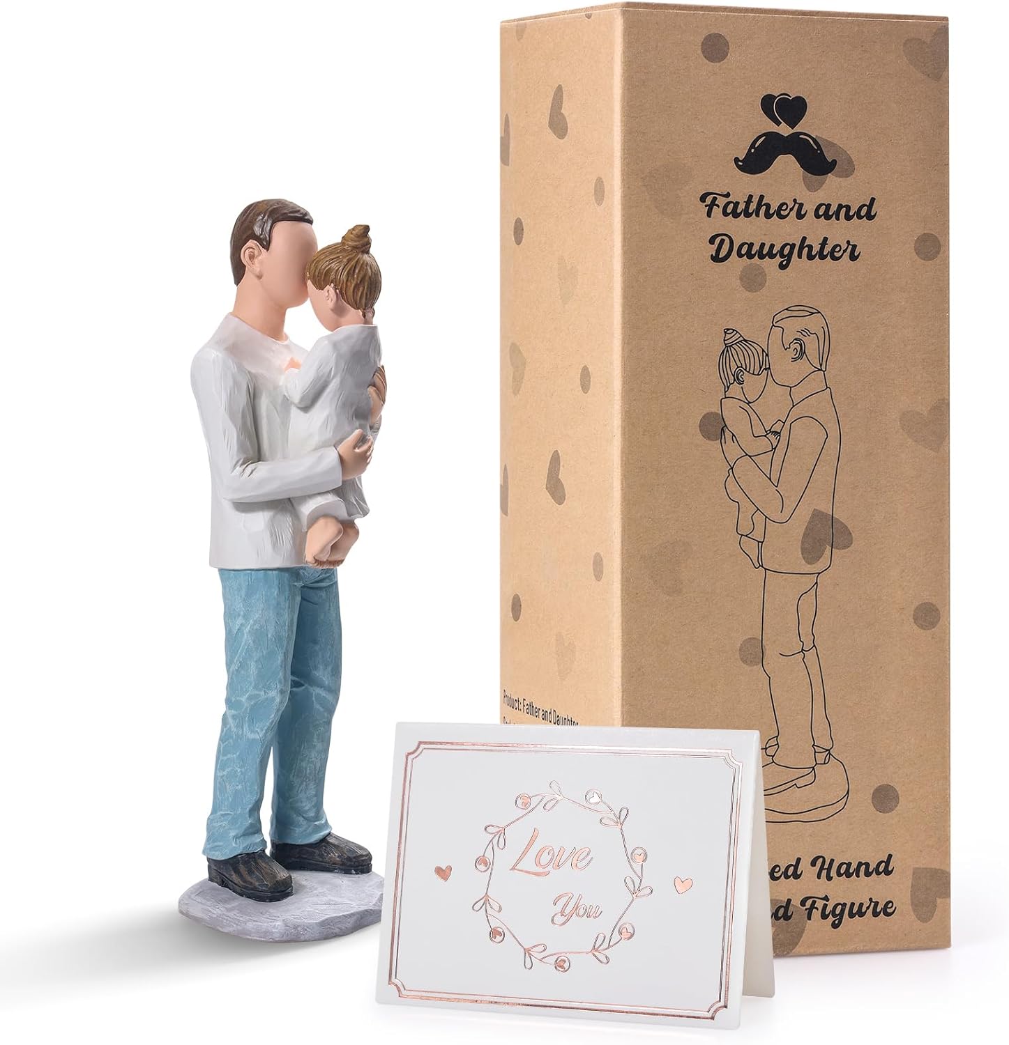 Yuideary Father and Daughter Sculpted Figurines