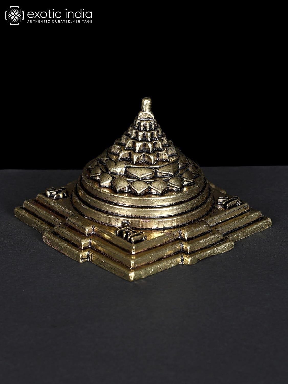 Superfine Shri Yantra Brass Statue for Home Pooja
