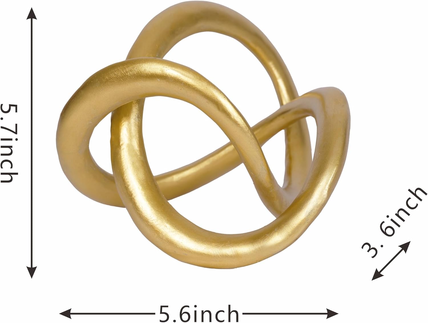 Dawbun Gold Knot Statue Decor Modern Geometric Gold Cube