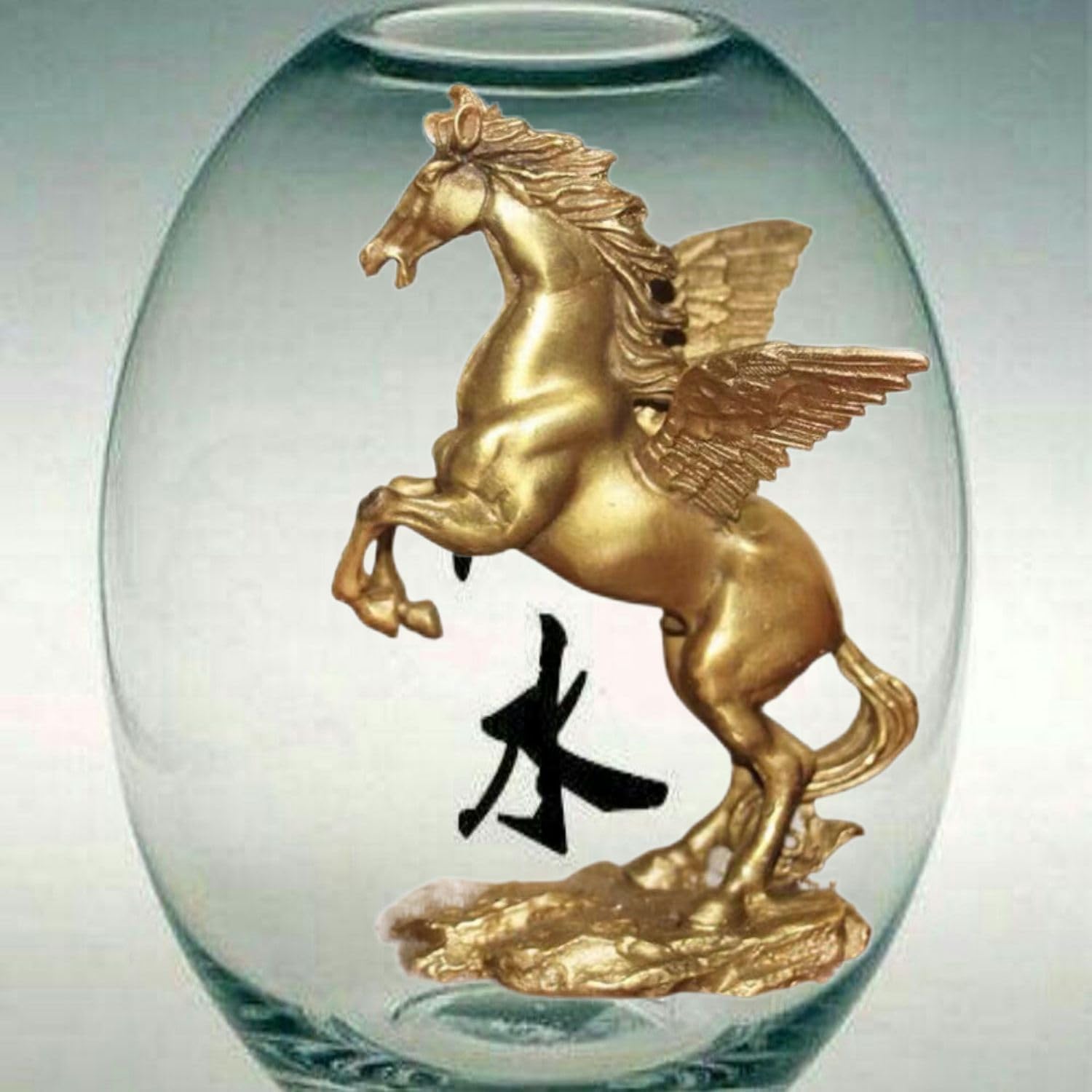 Ecqizer Wealth Figurine Lucky Horse Feng Shui Decor