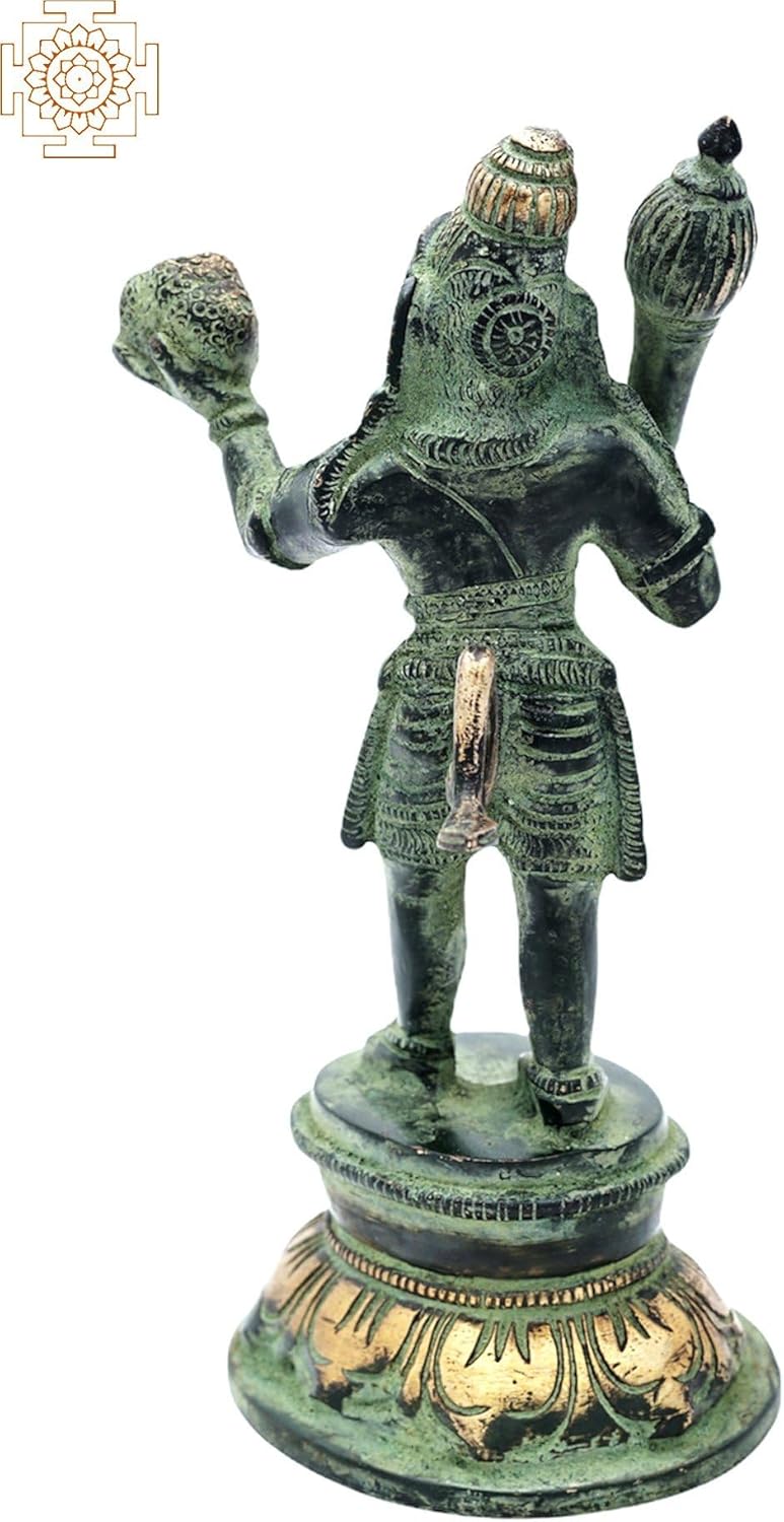 Lord Hanuman Brass Statue 7 Inch Pooja Decor