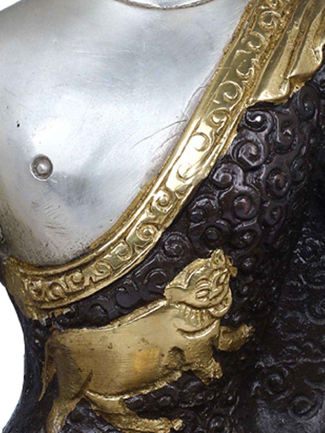 Brass Buddha Touching Earth Statue 8 Inch