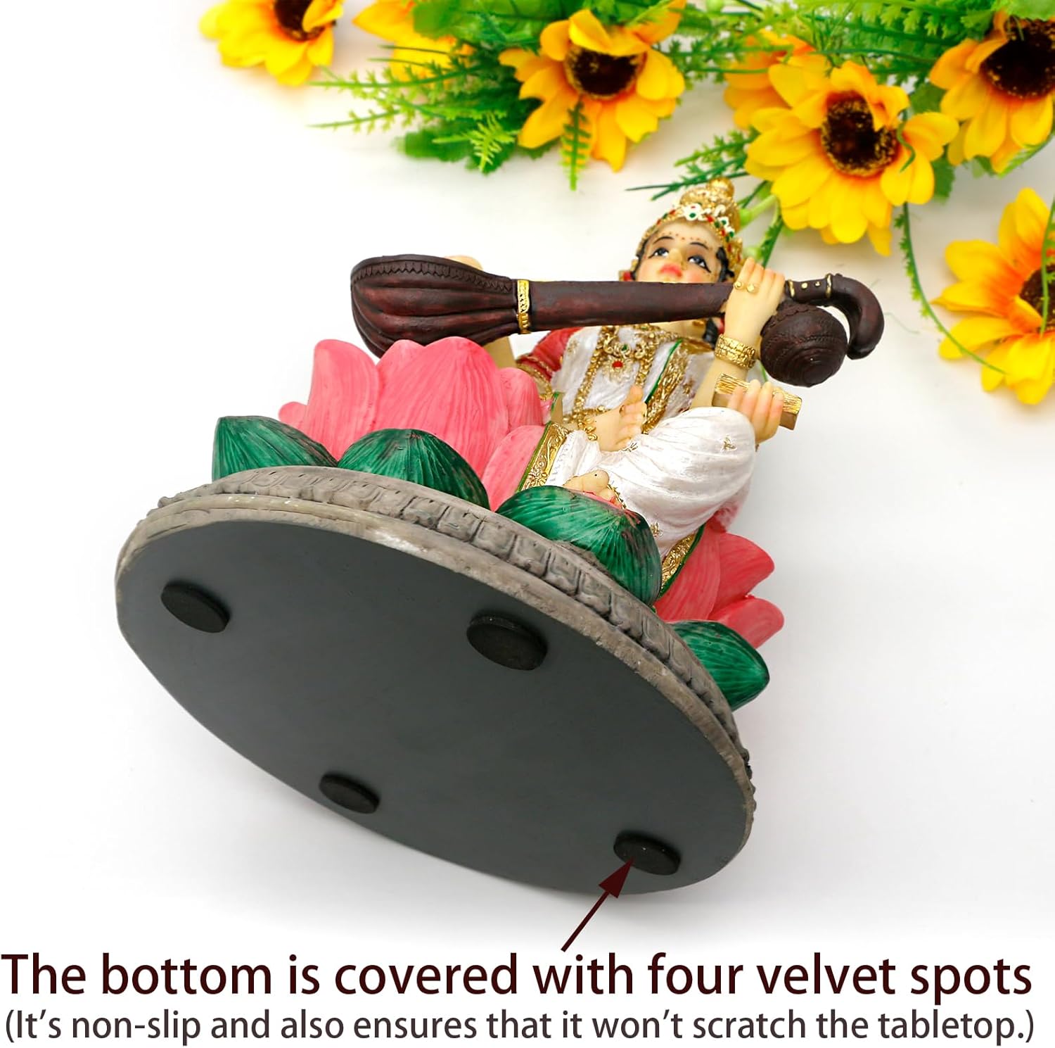 Hindu Goddess Saraswati Statue 86 Inch Handmade Decor