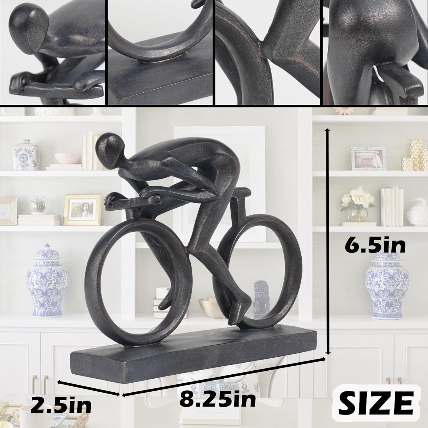 Resin Bike Black Statue - Home Decor Sculpture