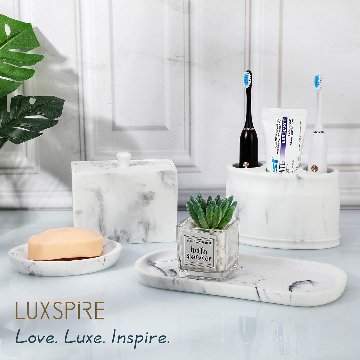 Luxspire Soap Dish with Marble Pattern