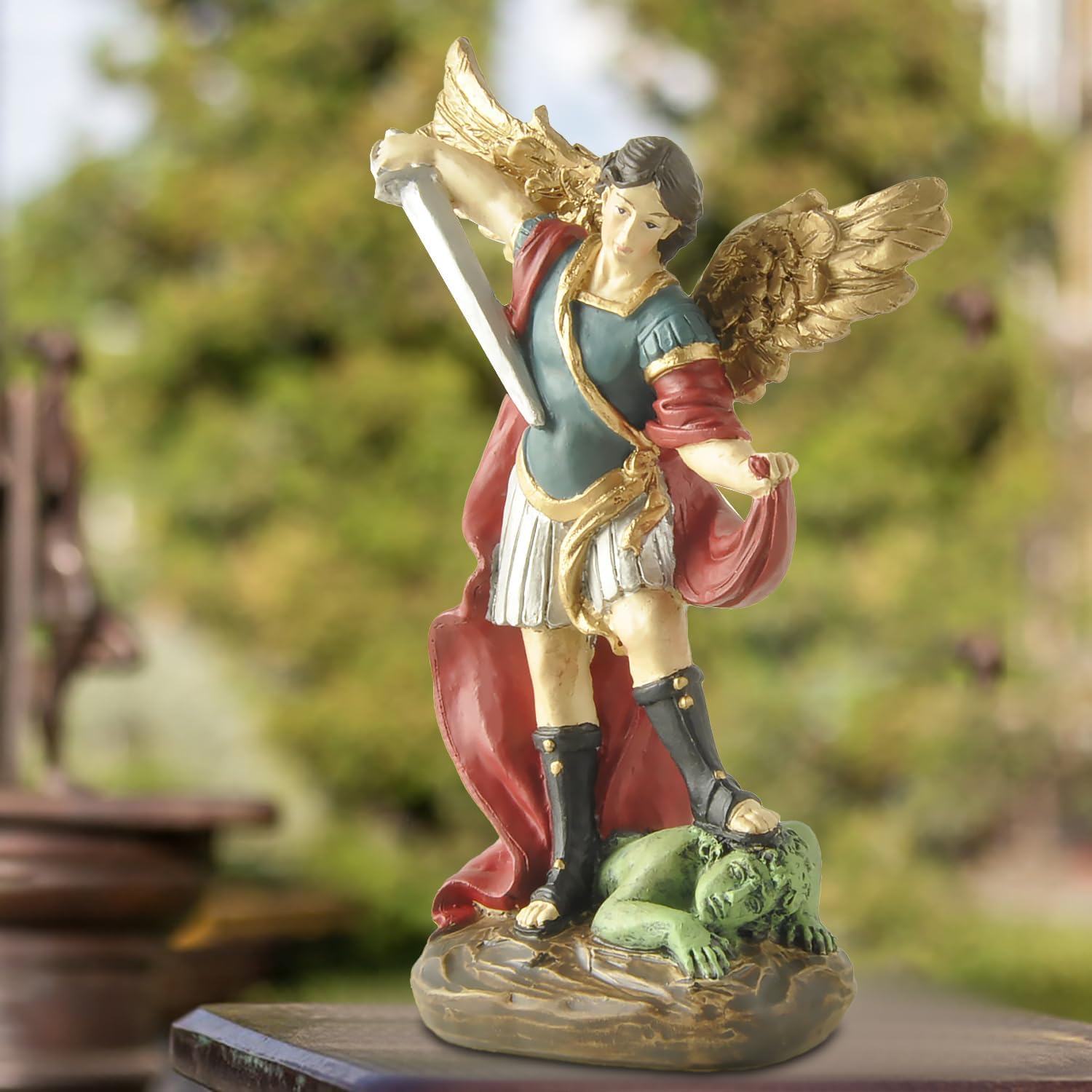 St Michael Archangel Statue 532 Hand-Painted Resin Figurine