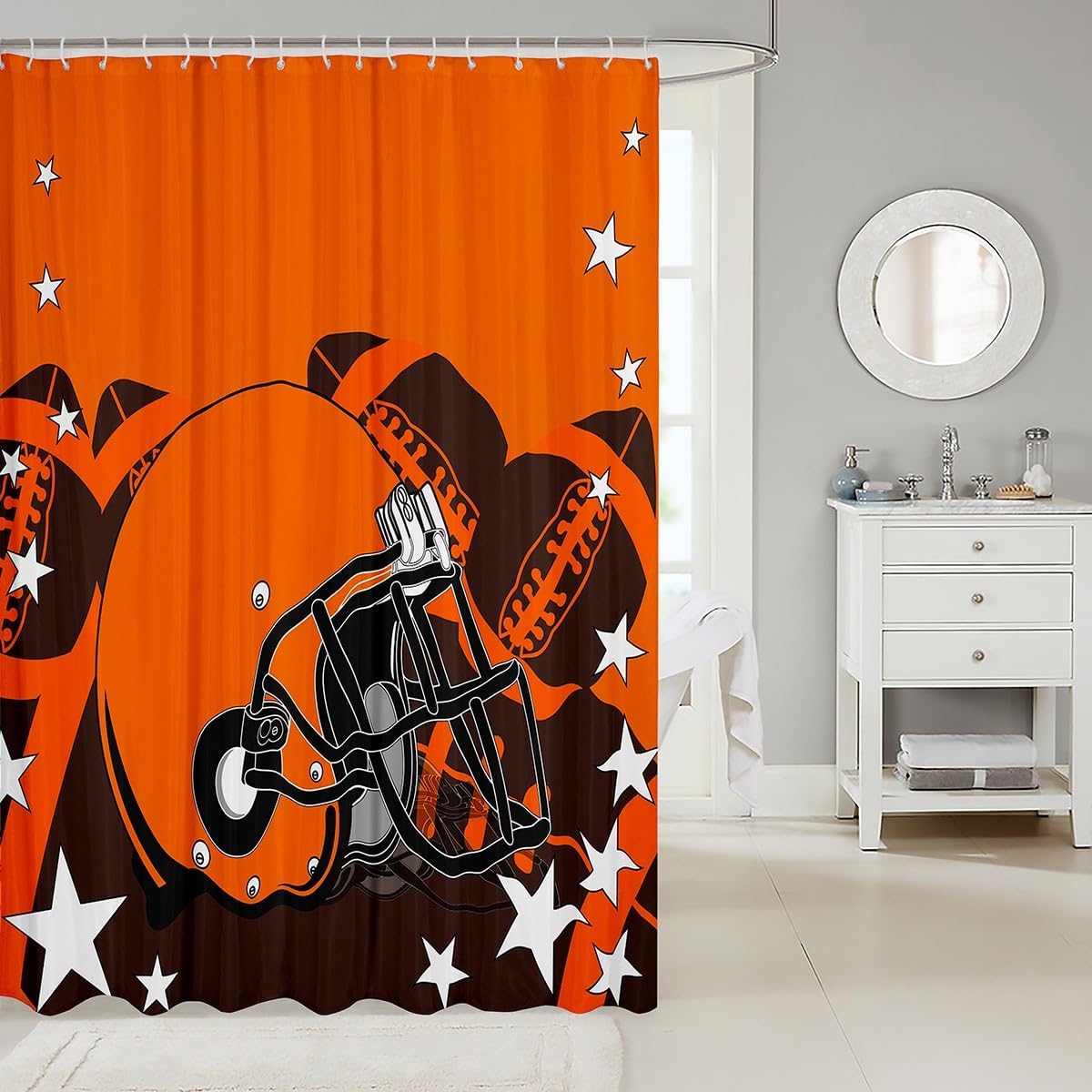 Erosebridal Sports Shower Curtain Set for Kids